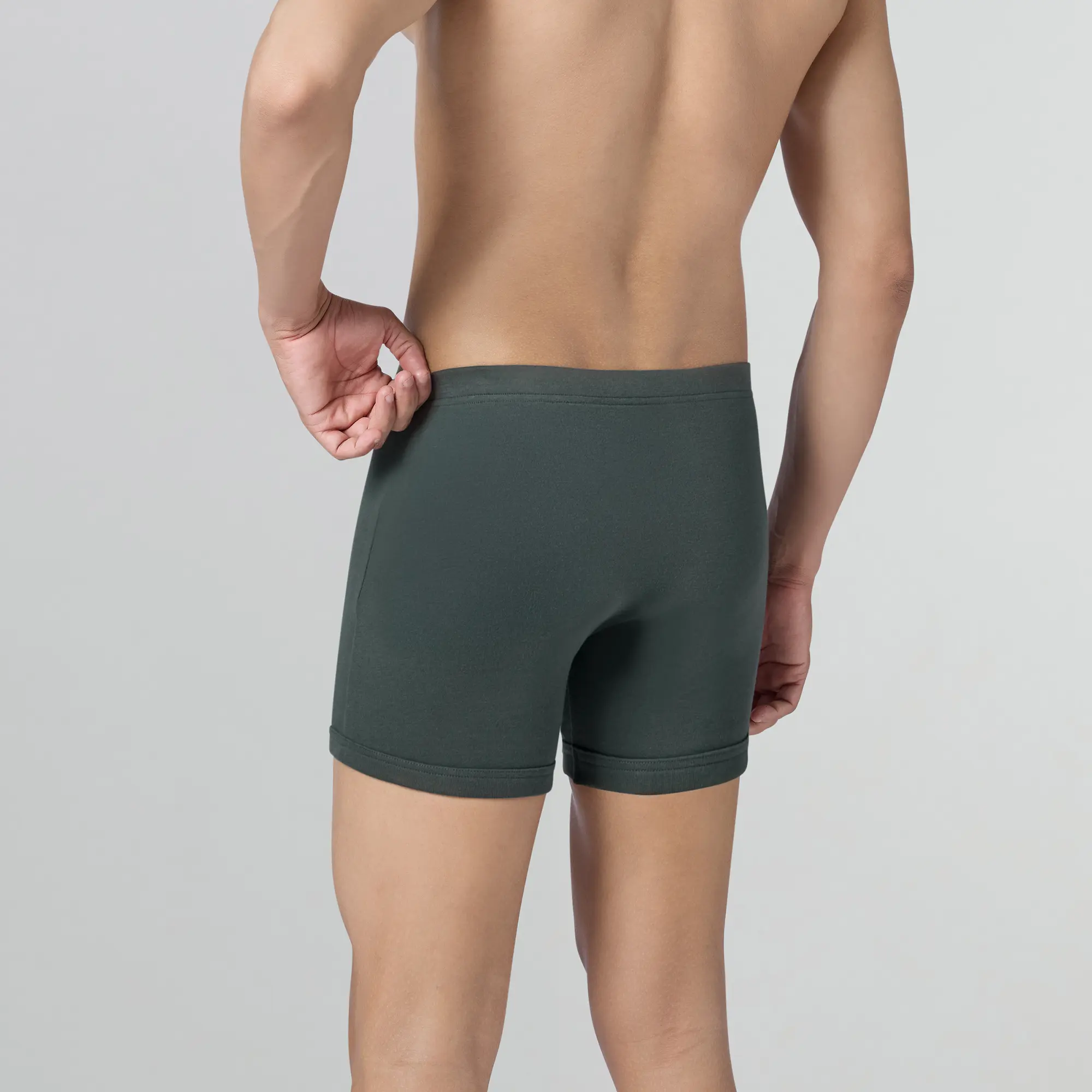 Nova Cotton Boxer Briefs (Inner Elastic) - Anchor Grey - Image 6
