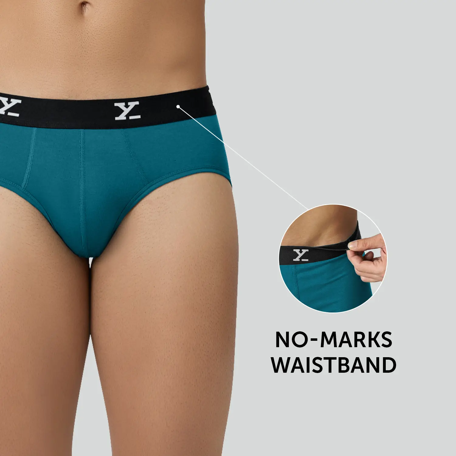 Super Combed Cotton-Modal Briefs - Aqua Blue - Image 3
