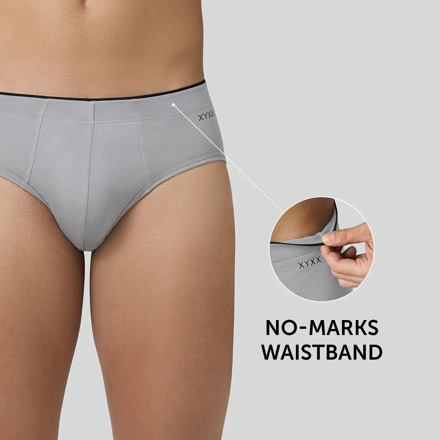 Super Combed Cotton-Modal Briefs - Ash Grey - Image 4
