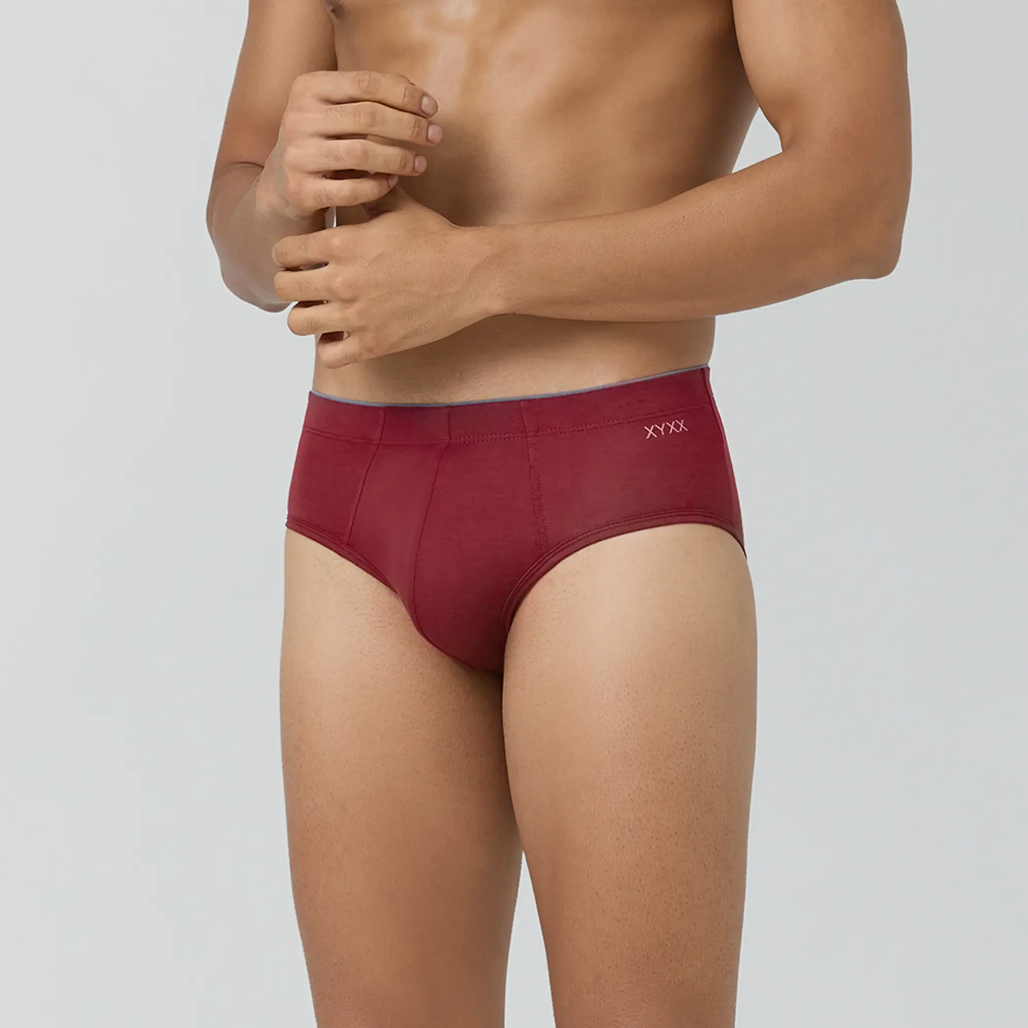Super Combed Cotton-Modal Briefs - Bold Burgundy - Image 4