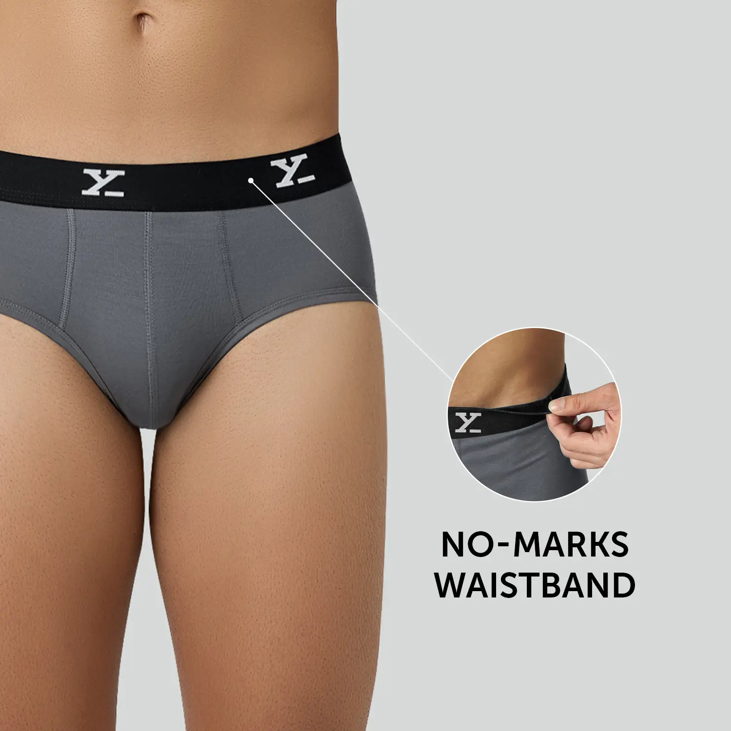 Super Combed Cotton-Modal Briefs - Charcoal Grey - Image 5