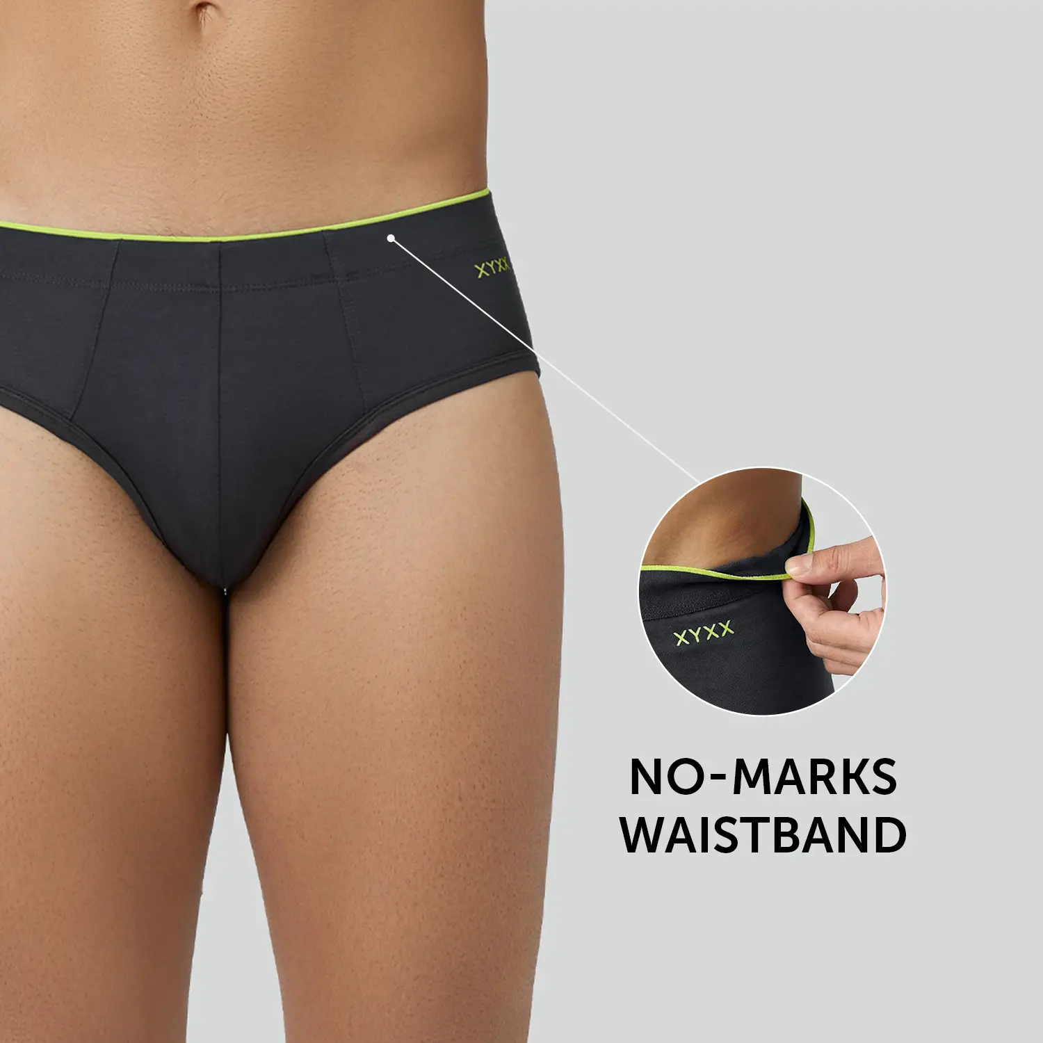 Super Combed Cotton-Modal Briefs - Graphite Grey - Image 3