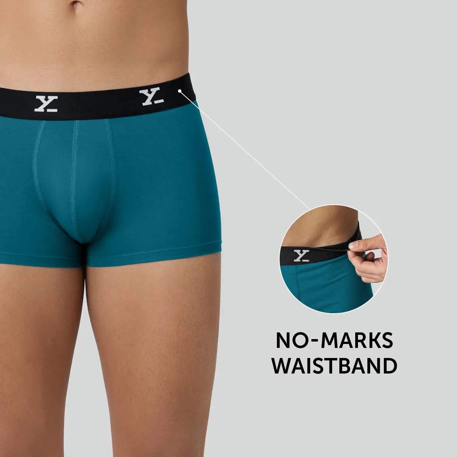 Super Combed Cotton-Modal Trunks - Aqua Blue - Image 4