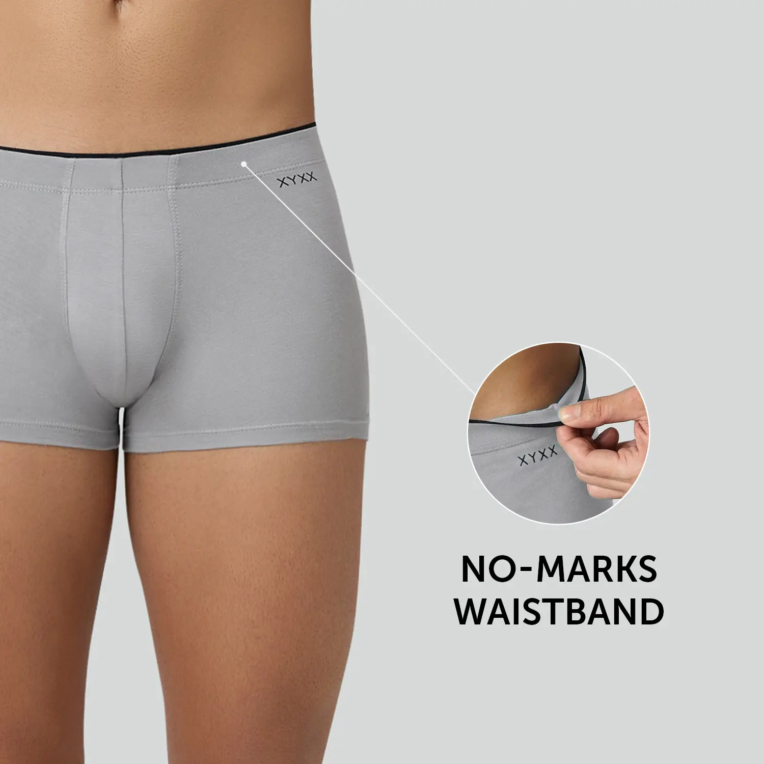 Super Combed Cotton-Modal Trunks - Ash Grey - Image 3