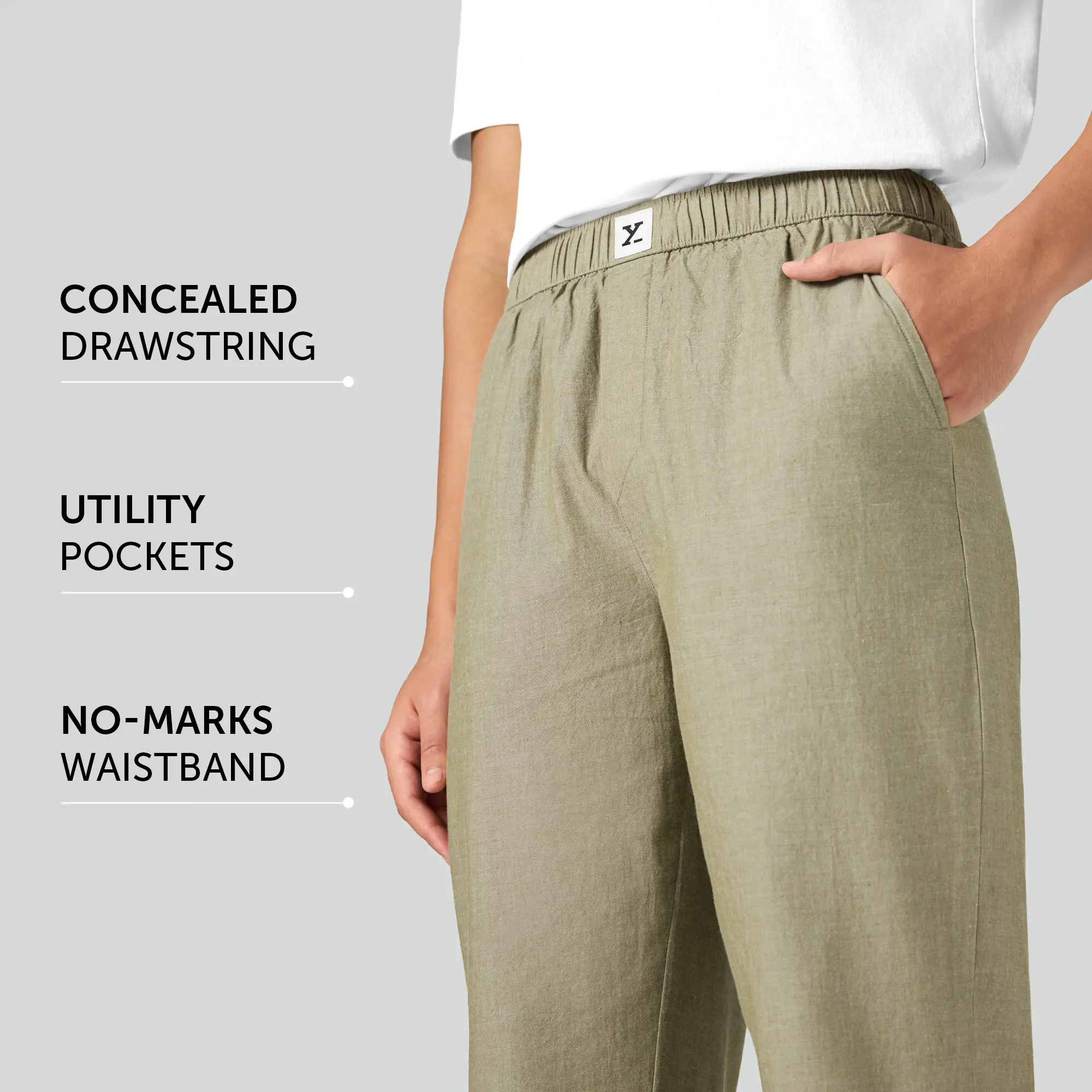 Ultra-Breathable Cotton Chambray Pyjamas - Dusty Olive - Image 8
