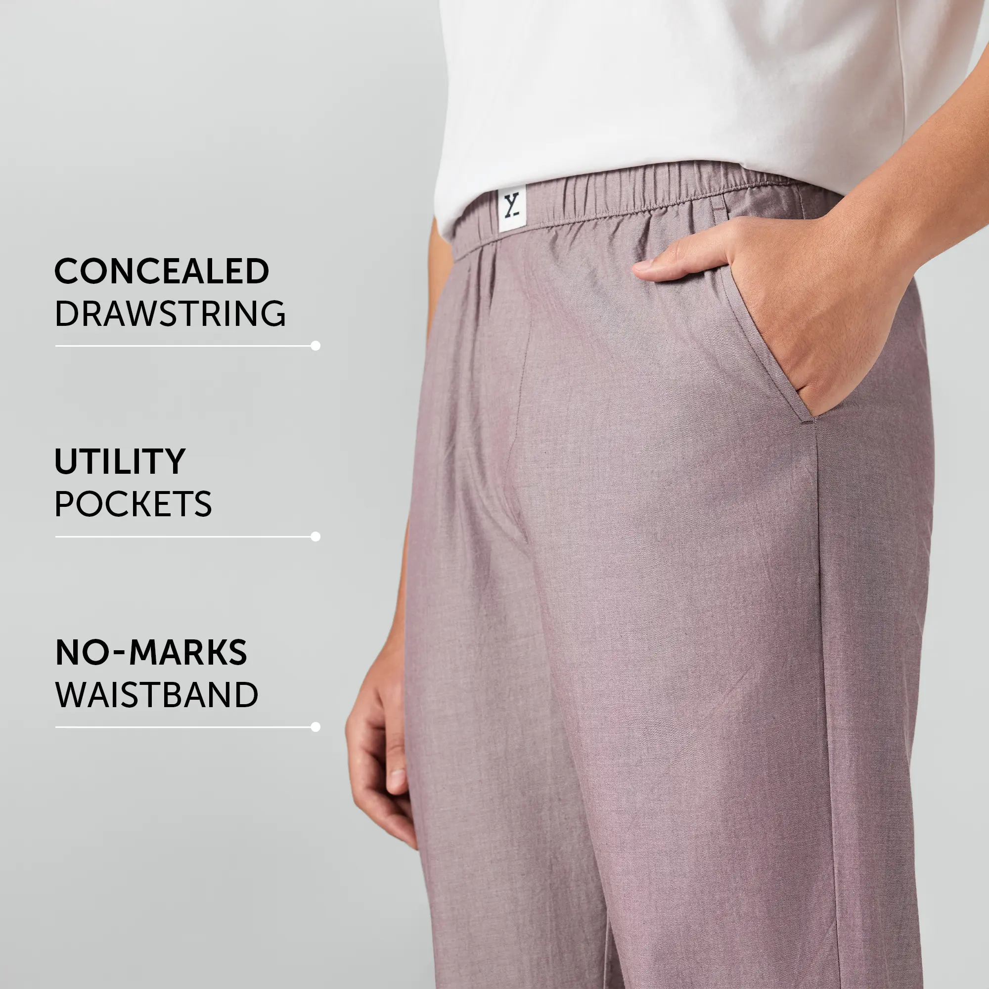 Ultra-Breathable Cotton Chambray Pyjamas - Shadow Purple - Image 8