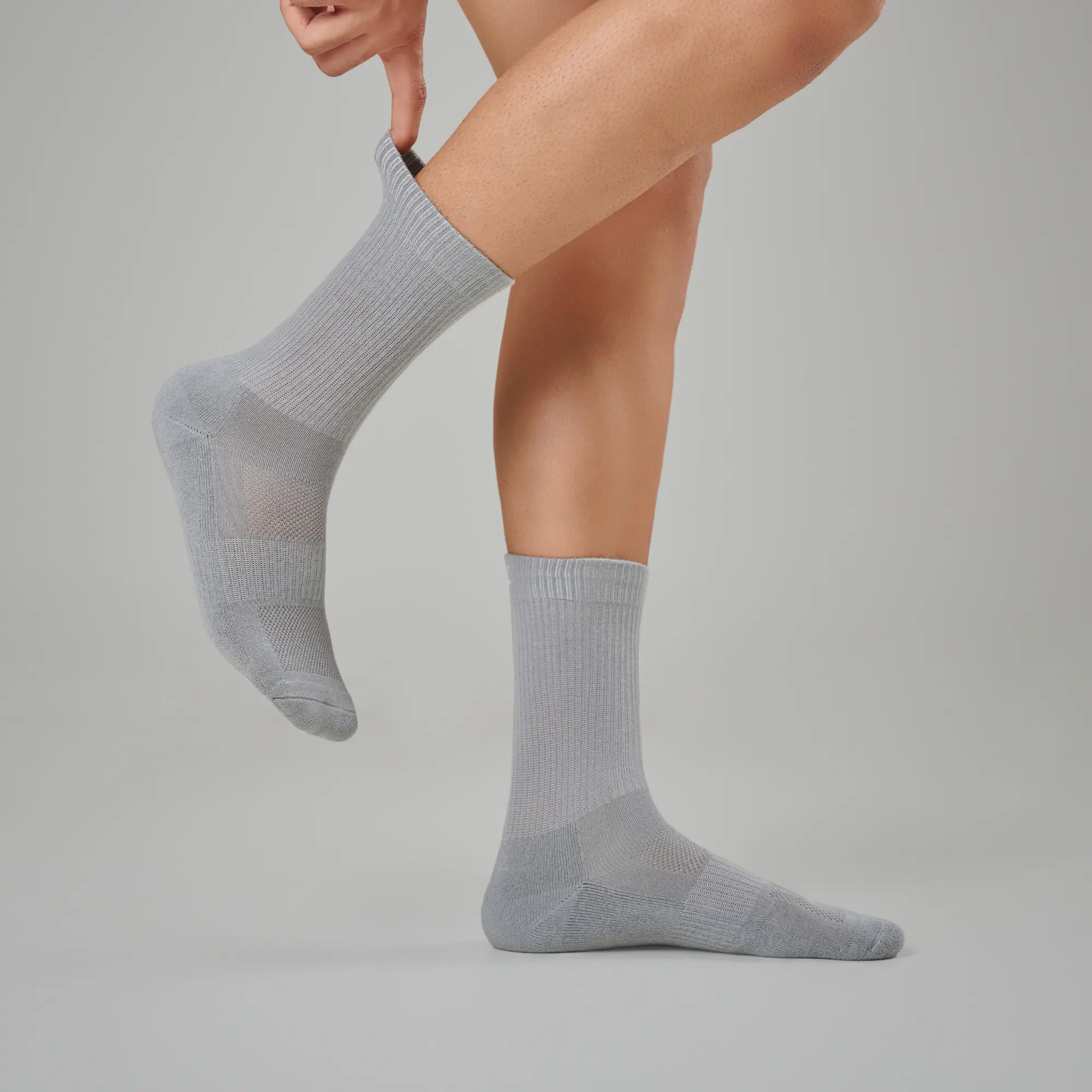 Crew-Length Socks - Cement Grey