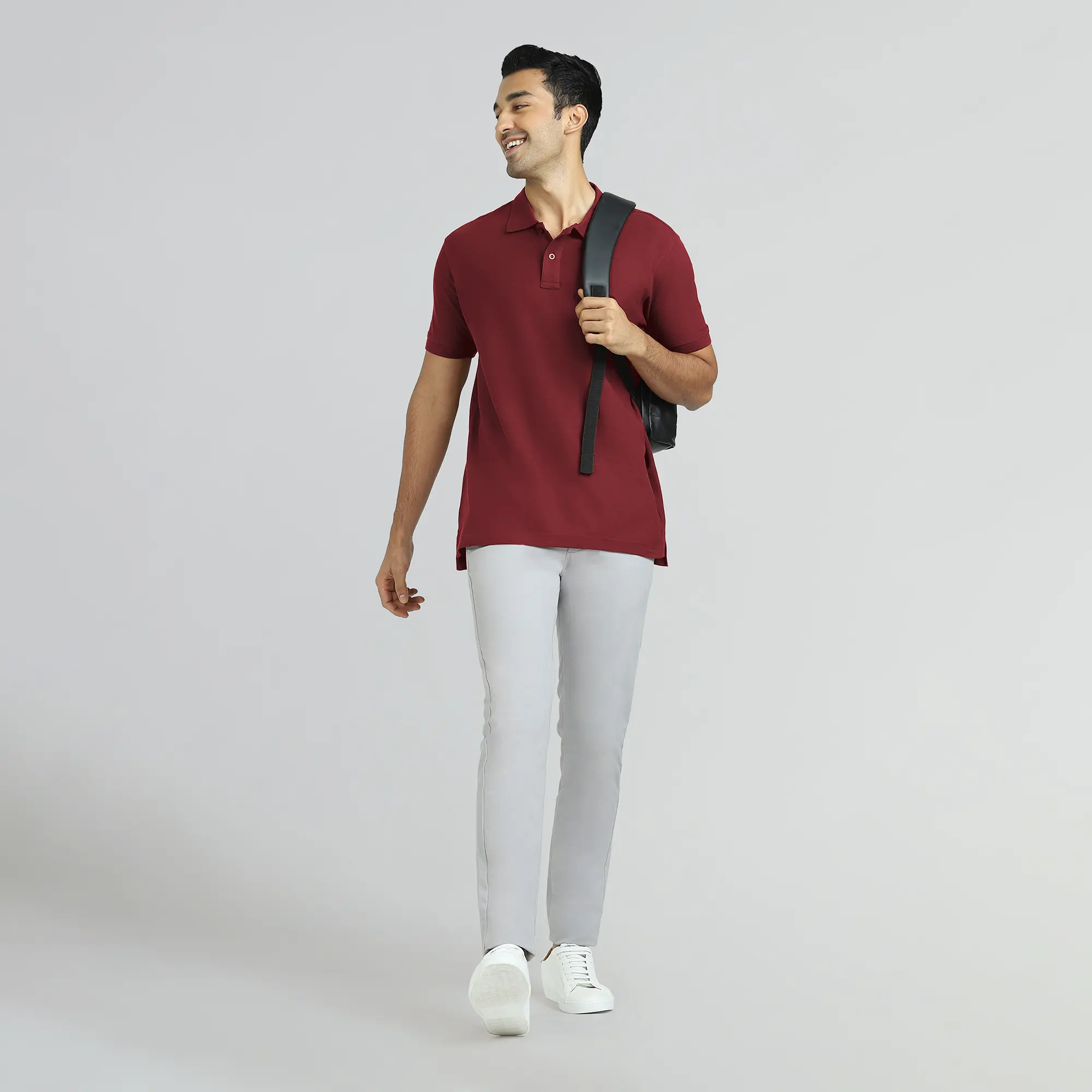Element Combed Cotton Polo T-shirts Bold Burgundy - Image 4