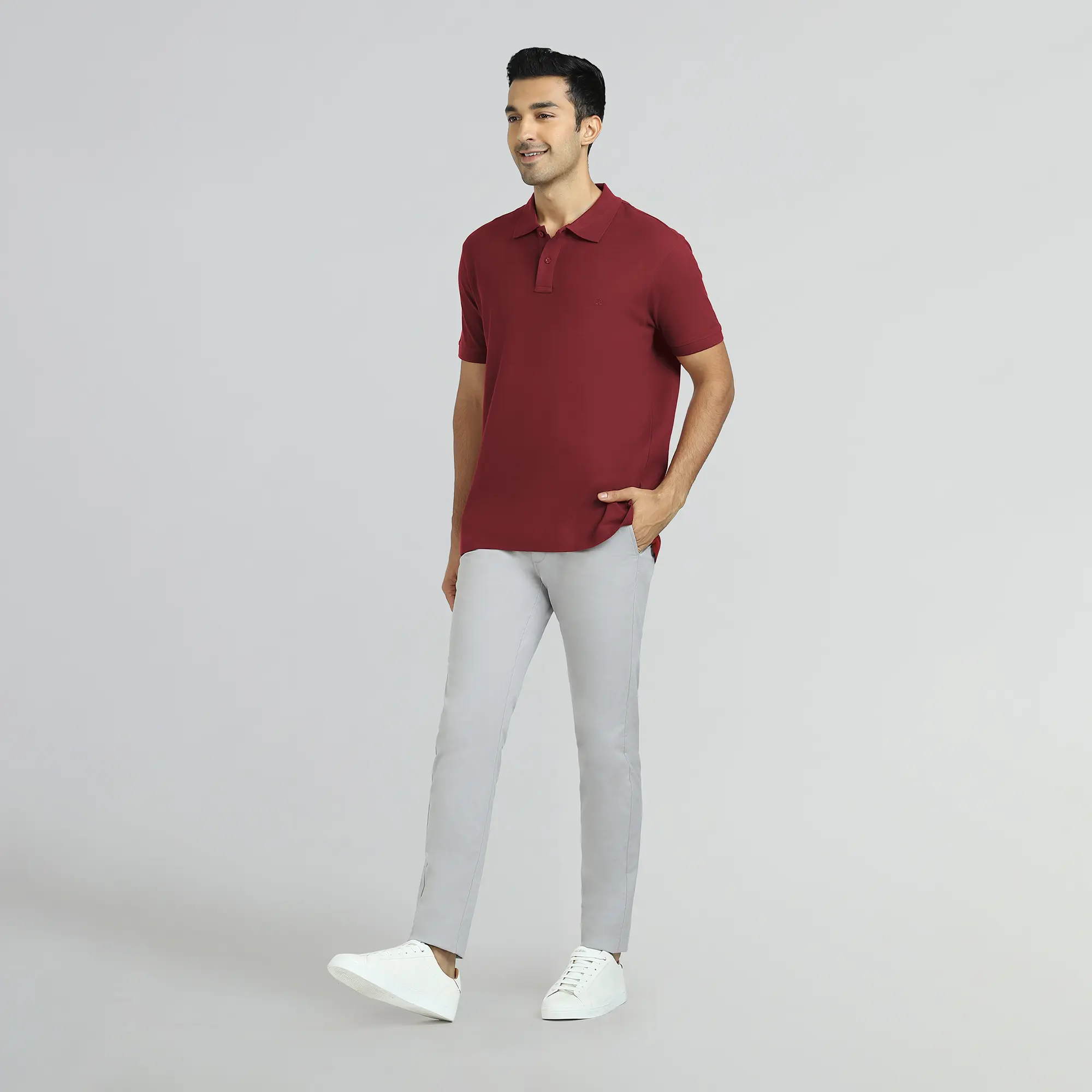 Element Combed Cotton Polo T-shirts Bold Burgundy - Image 5