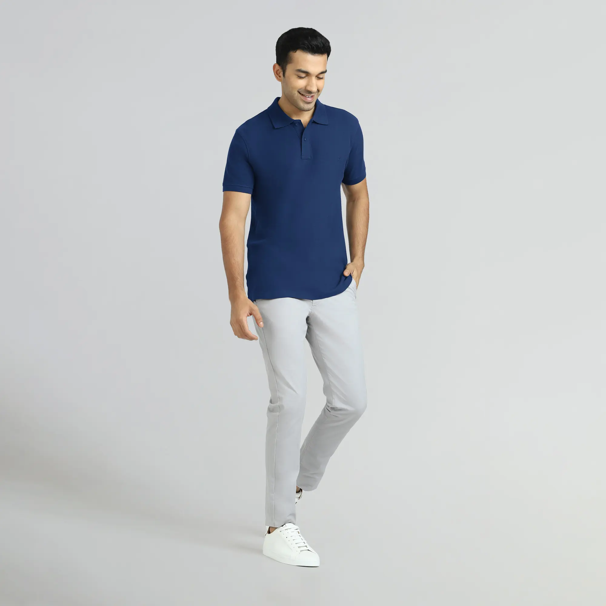 Element Combed Cotton Polo T-shirts Midnight Blue - Image 5