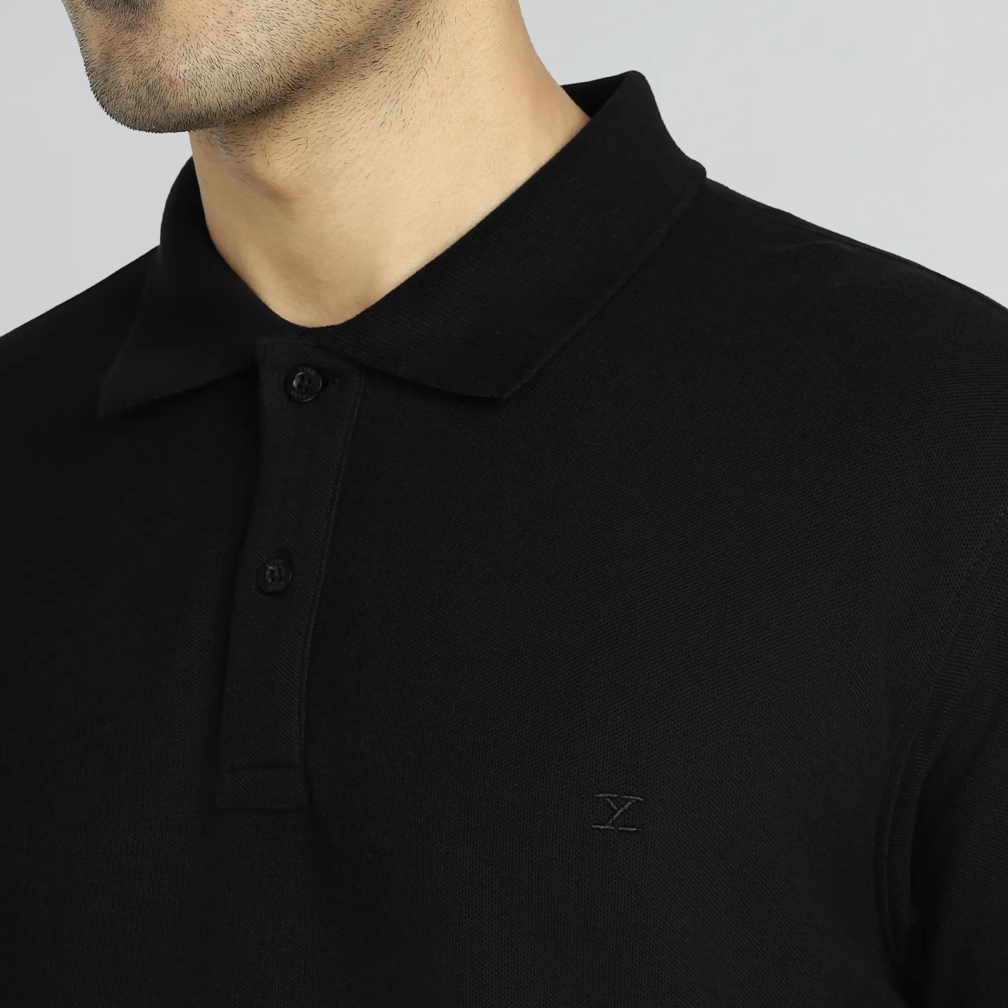 Element Combed Cotton Polo T-shirts Pitch Black - Image 3
