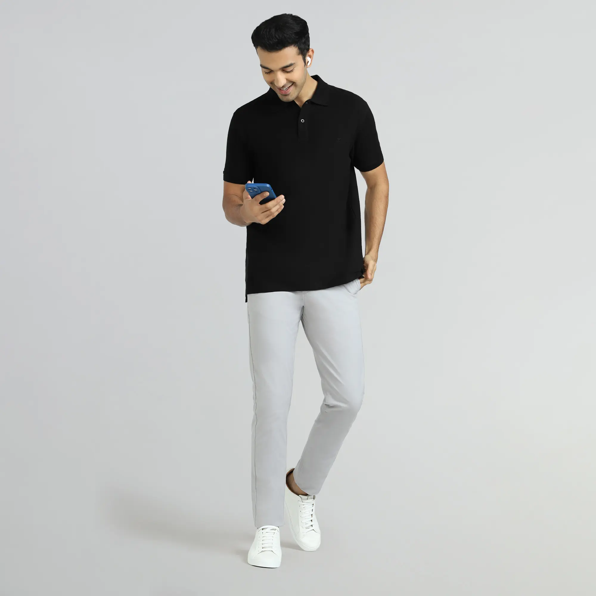 Element Combed Cotton Polo T-shirts Pitch Black - Image 5