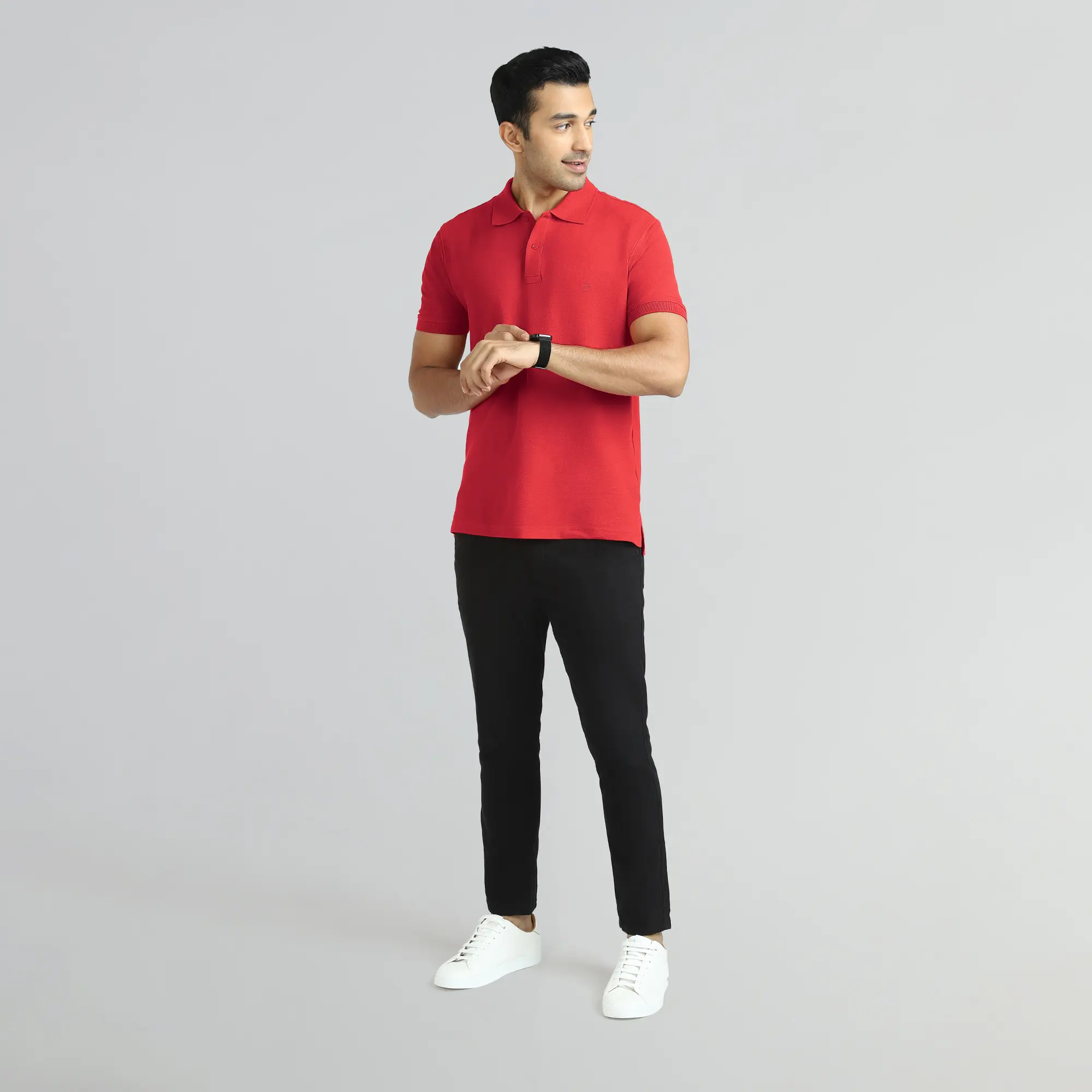 Element Combed Cotton Polo T-shirts Rio Red - Image 4