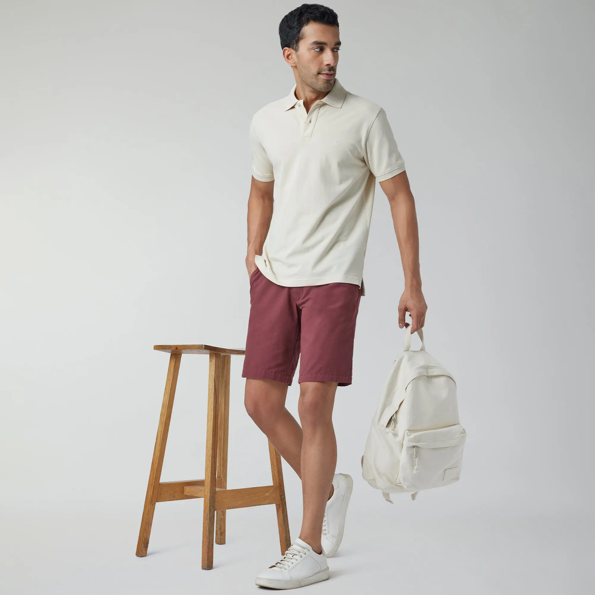 Element Cotton Chinos Shorts For Men Brick Red - Image 2