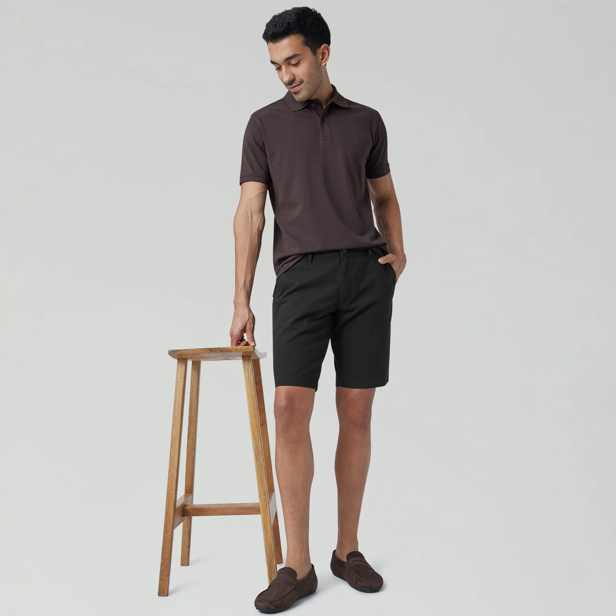 Element Cotton Chinos Shorts For Men Pitch Black - Image 2