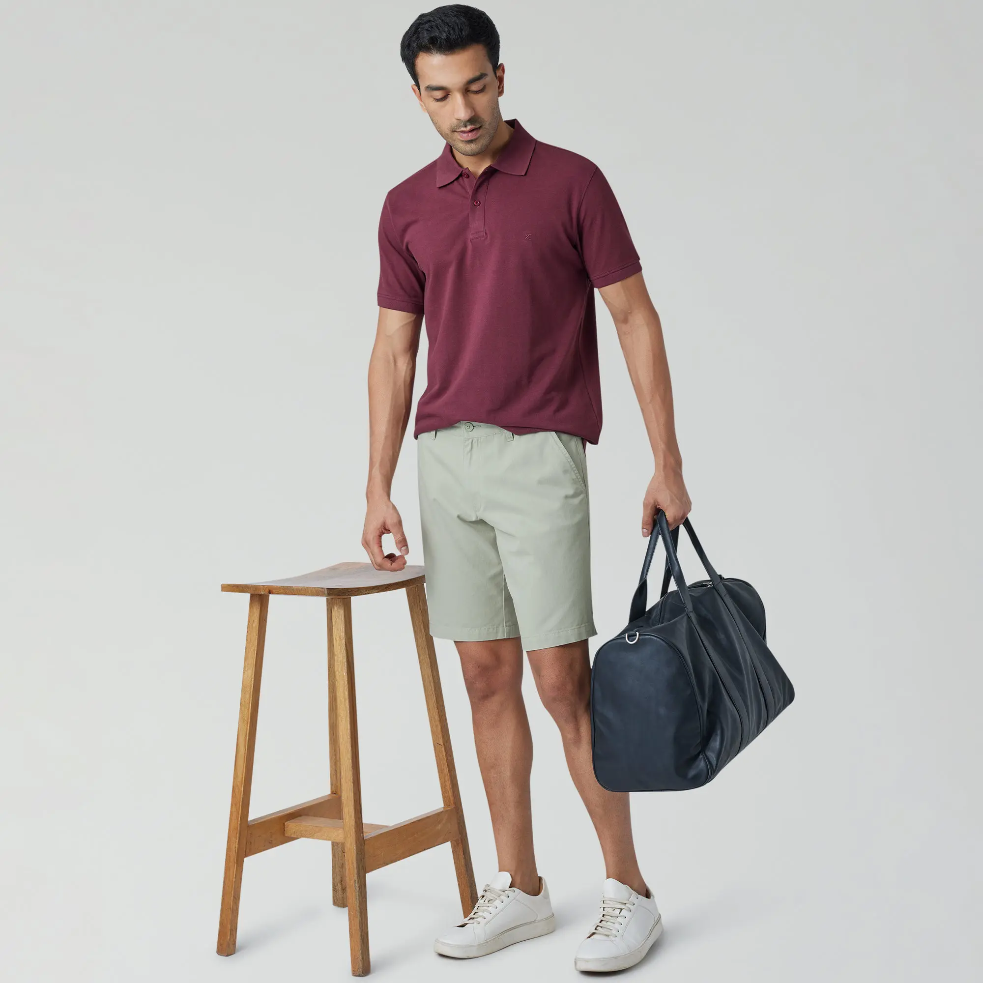 Element Cotton Chinos Shorts For Men Tea Green - Image 2