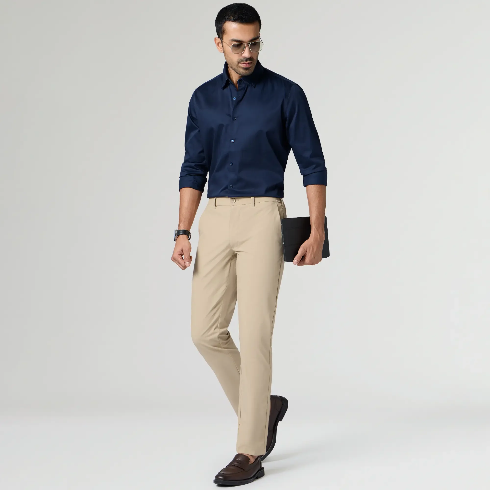 KINETIC: Soft Stretch Pants - Slim Fit Tan Brown - Image 3