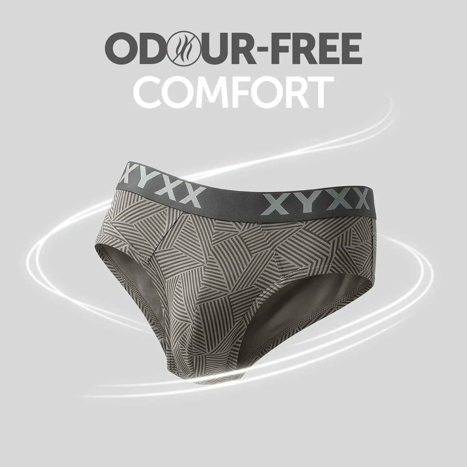Matrix Cotton-Modal Briefs Linear Grey - Image 4