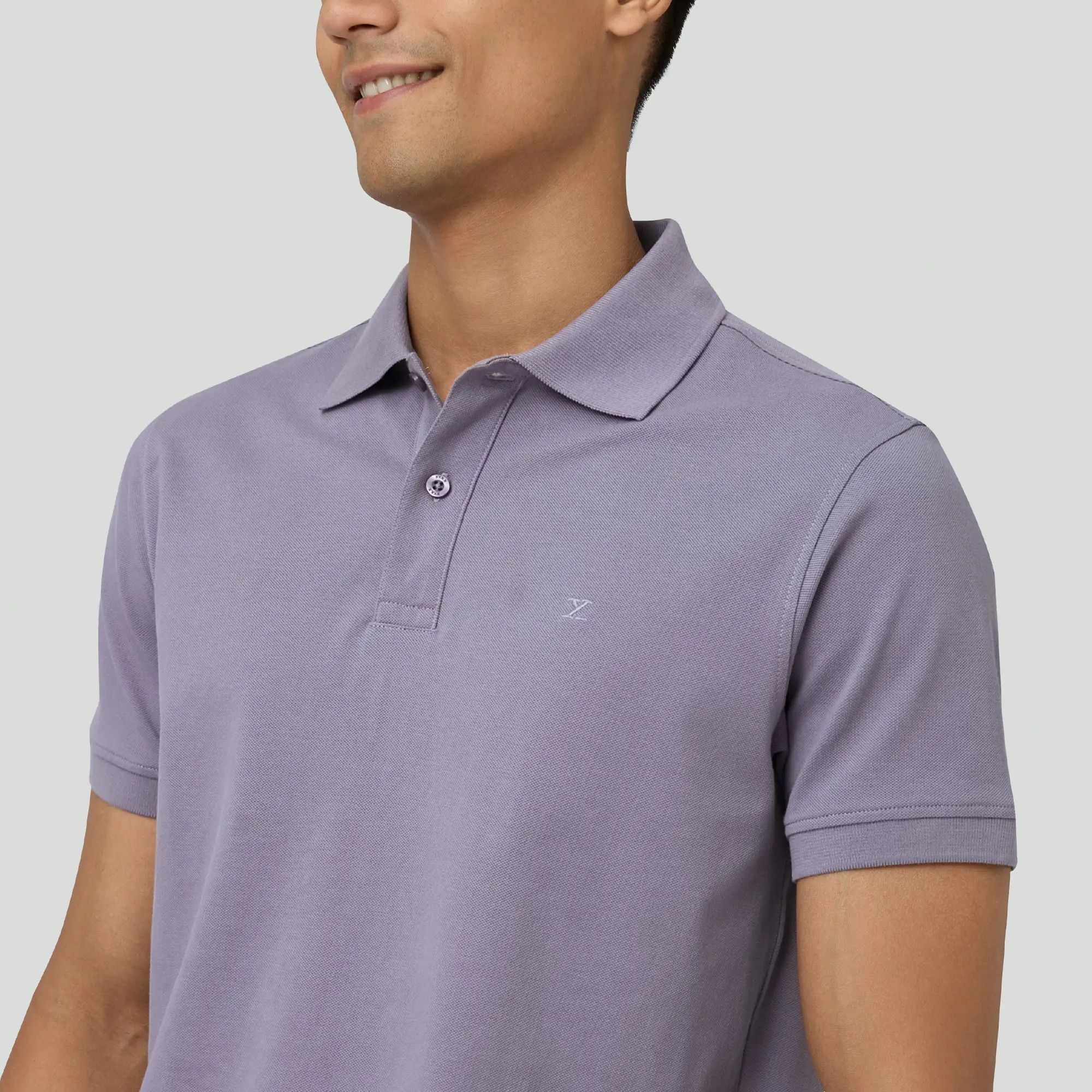 Nova Combed Cotton Polo T-shirts Misty Lilac - Image 5