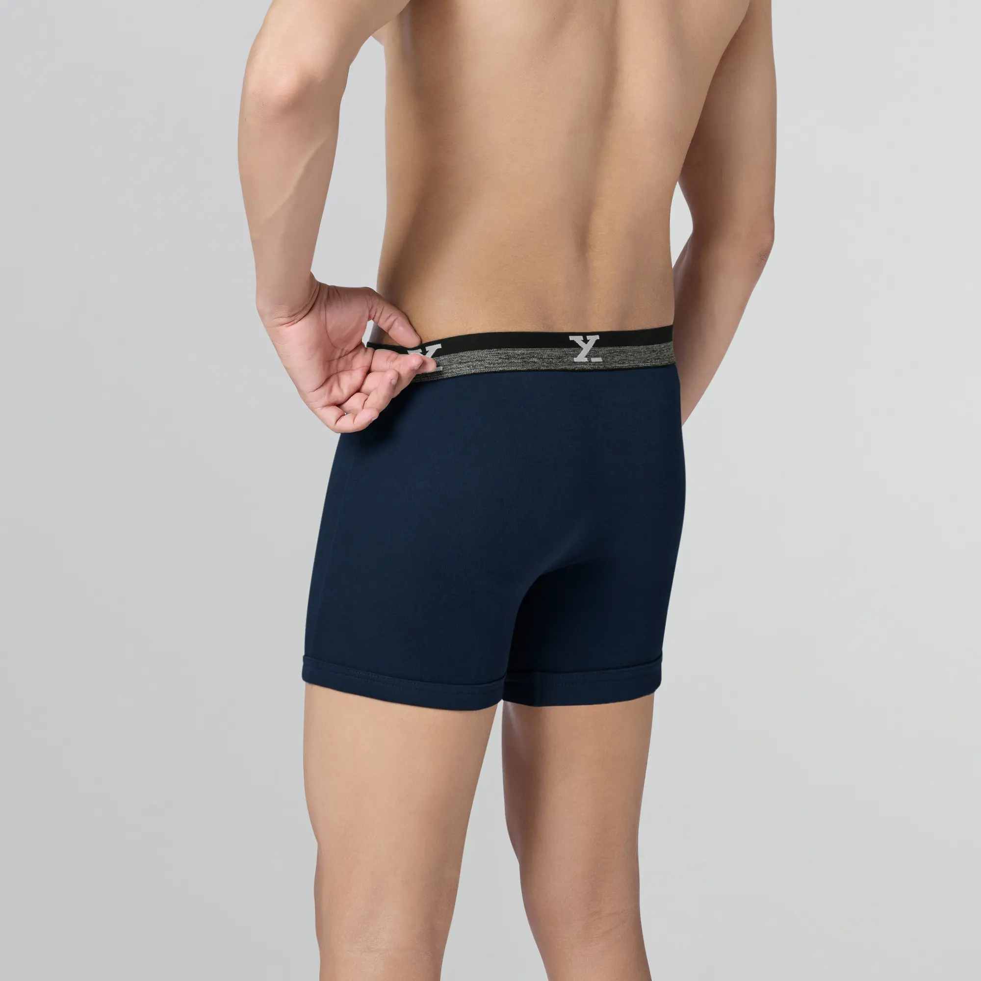 Nova Cotton Boxer Briefs (Outer Elastic) - Midnight Blue - Image 6