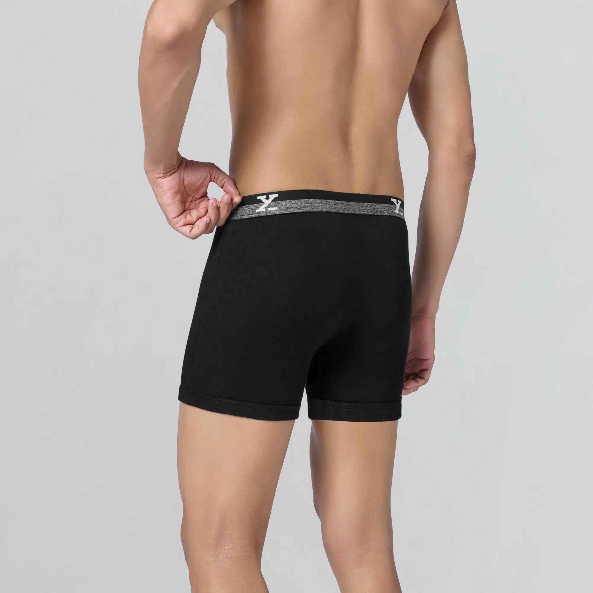 Nova Cotton Boxer Briefs (Outer Elastic) - Storm Grey - Image 6