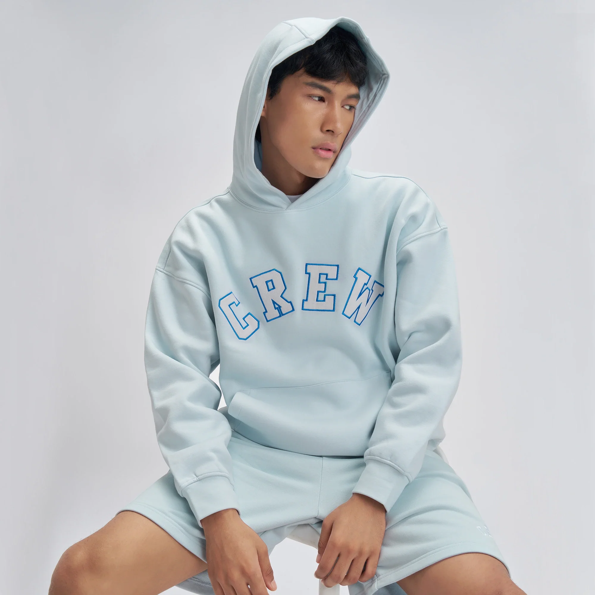 Crew Oversized Hoodie - Quad Blue - Image 4