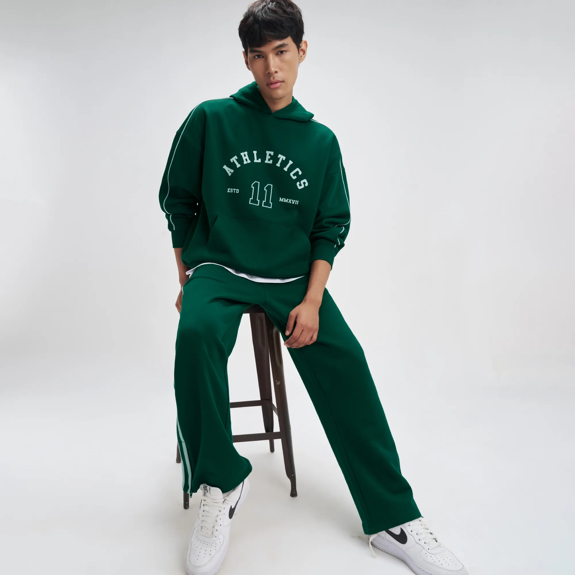 Oversized Hoodie and Sweatpants Co-ord Set Ivy Green