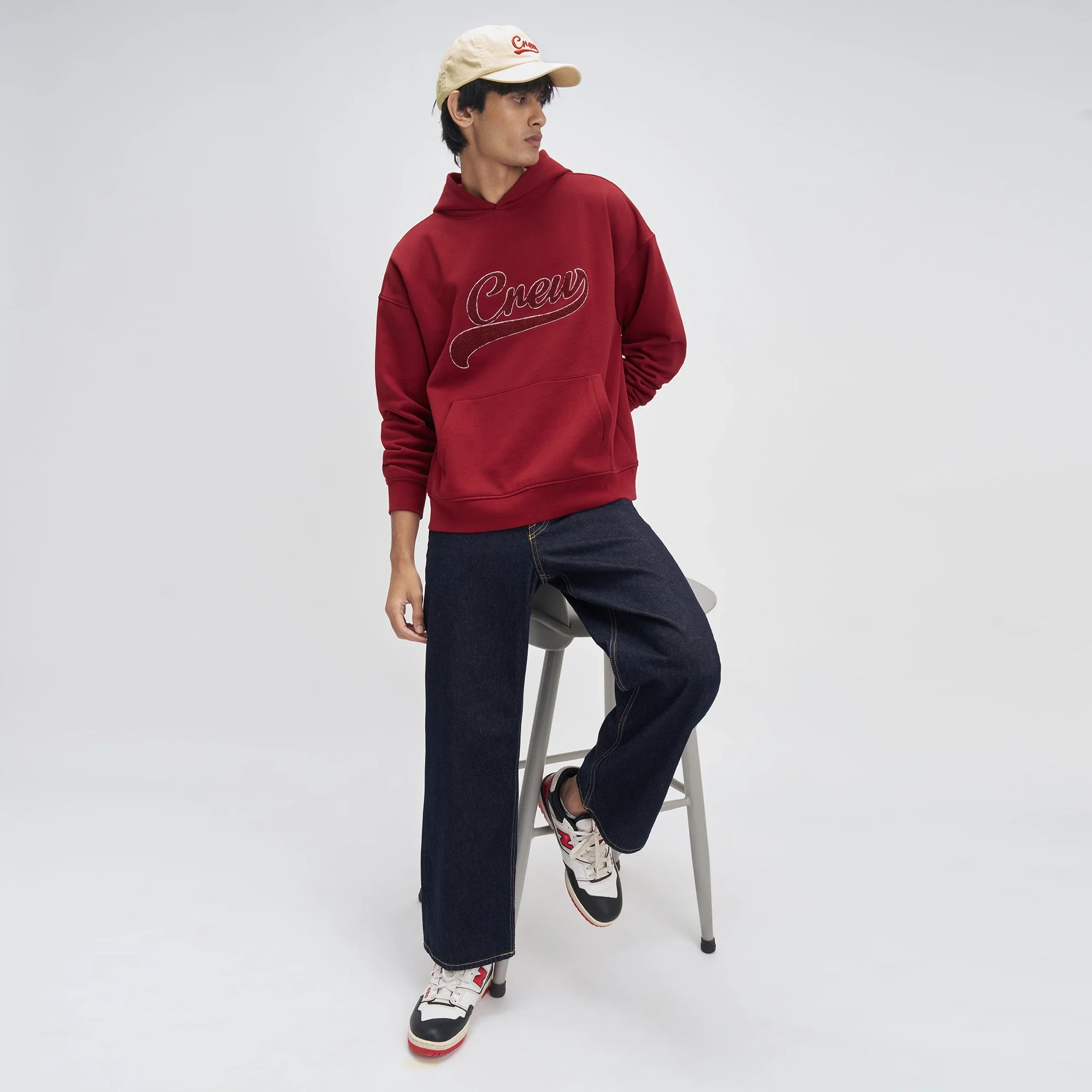 Crew Oversized Hoodie - Varsity Red - Image 3