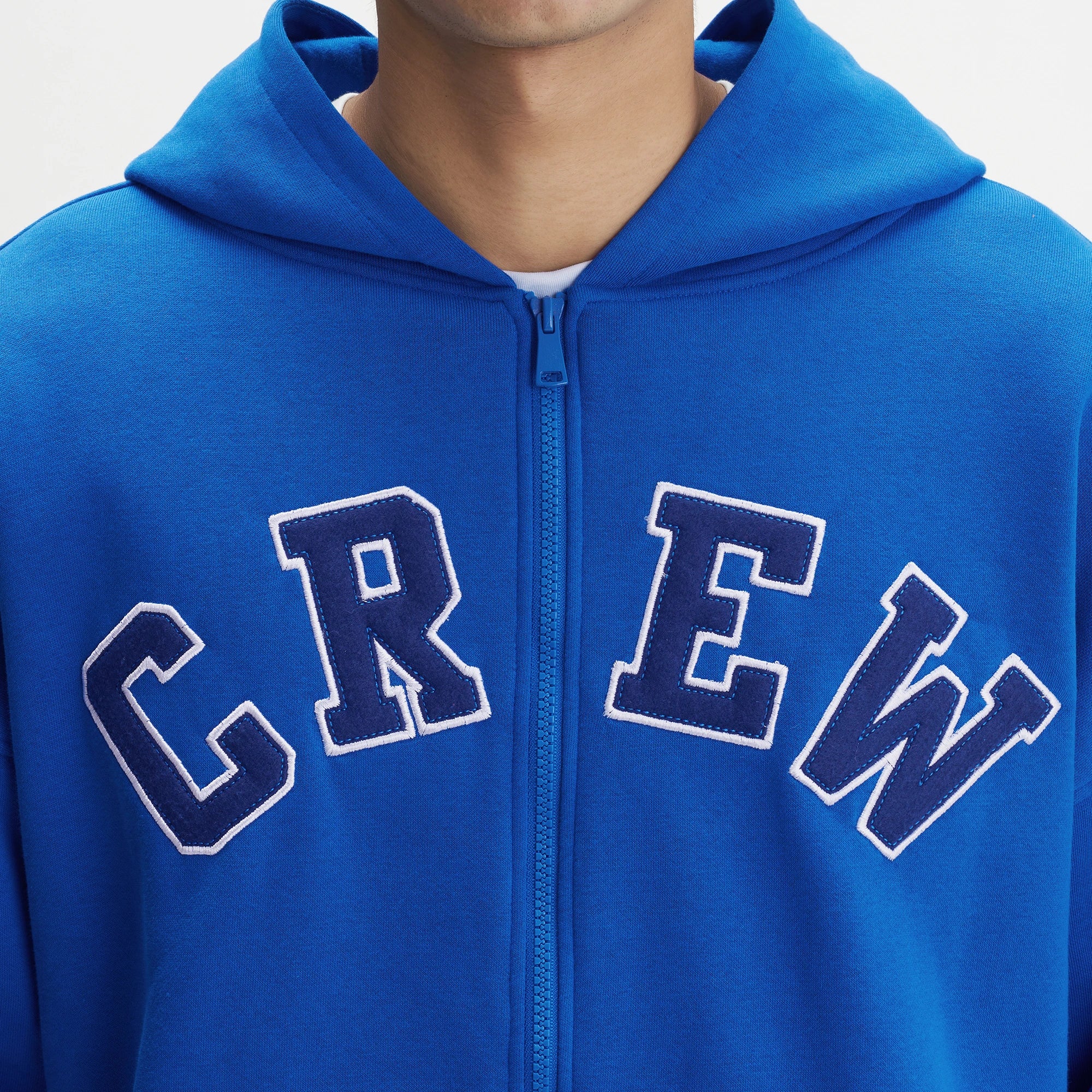 Crew Oversized Zipper Hoodie  - Campus Blue - Image 5