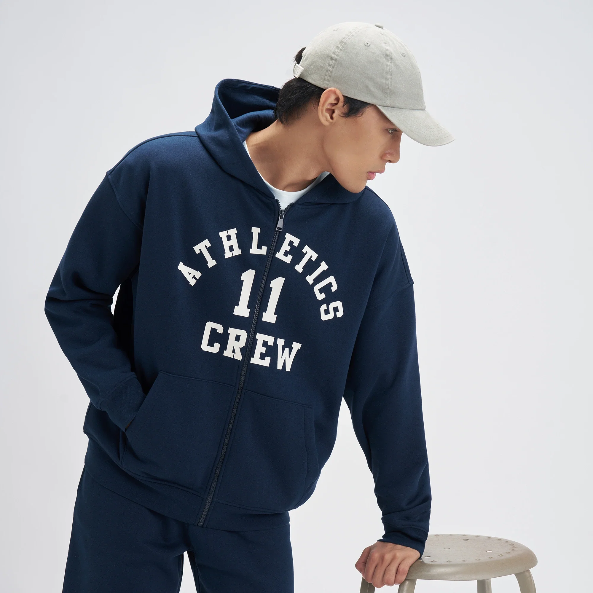 Oversized Zipper Hoodie and Trackpants Co-ord Set Blue Nights - Image 2