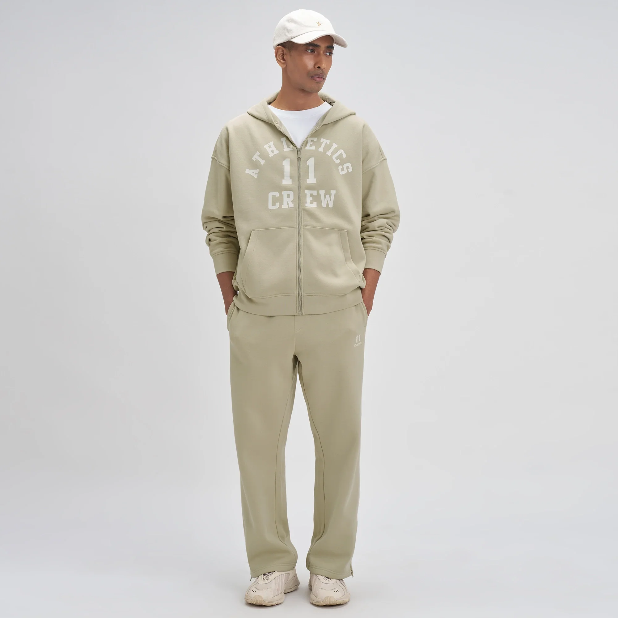 Oversized Zipper Hoodie and Trackpants Co-ord Set Minted Grey
