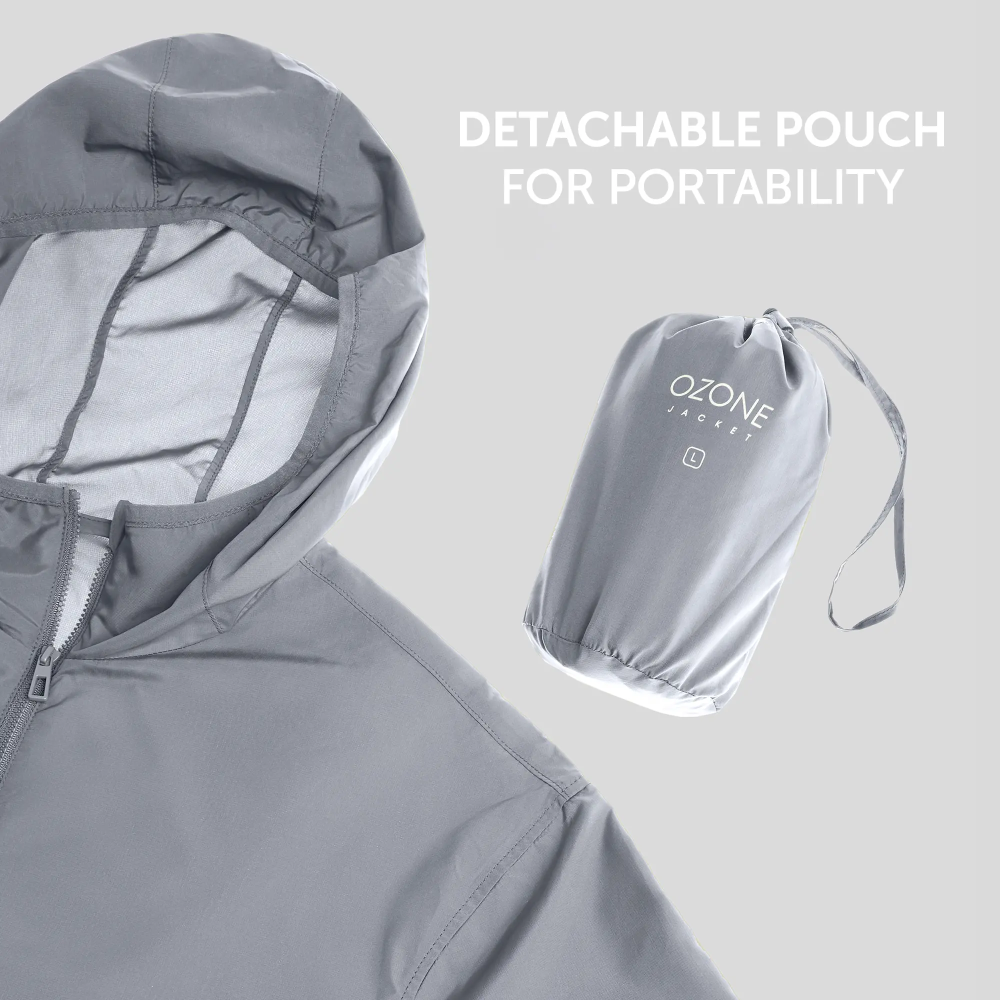 Ozone Polyester Parka Jacket - Ash Grey - Image 4
