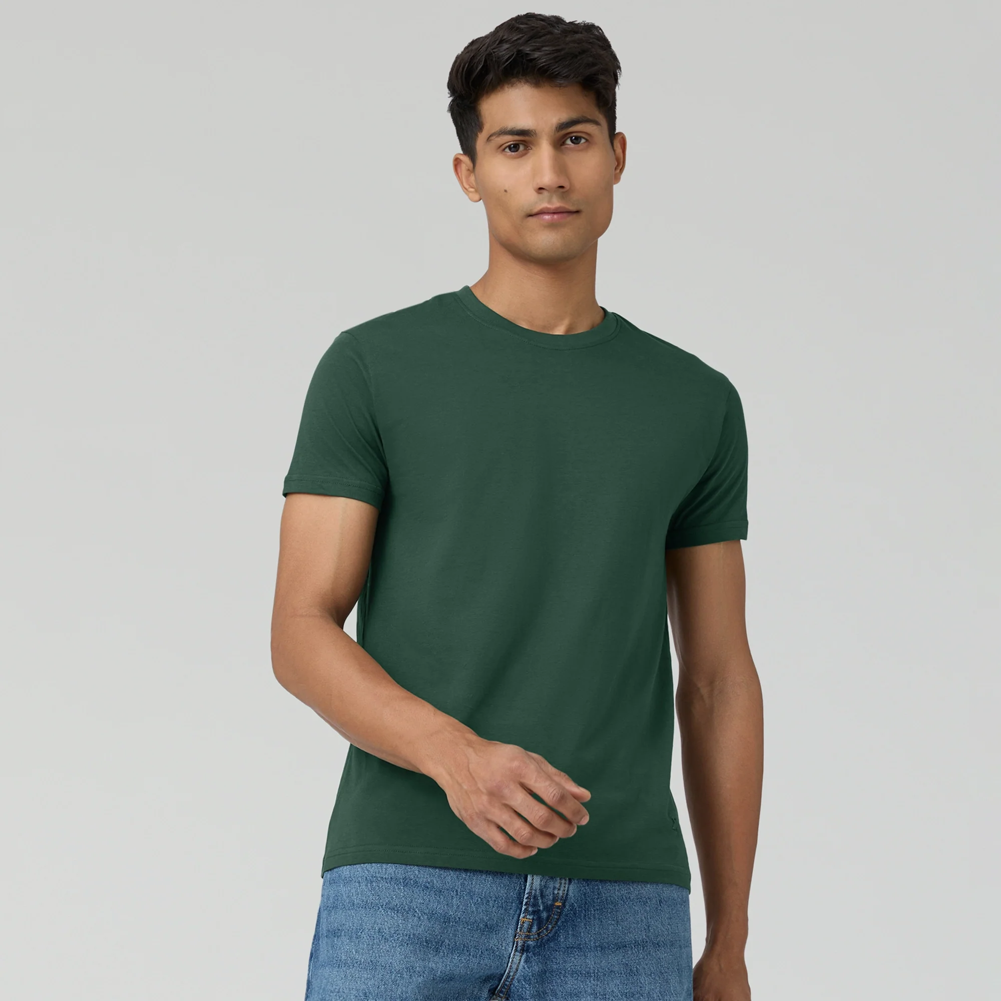 Pace Combed Cotton T-shirts Pine Green - Image 4