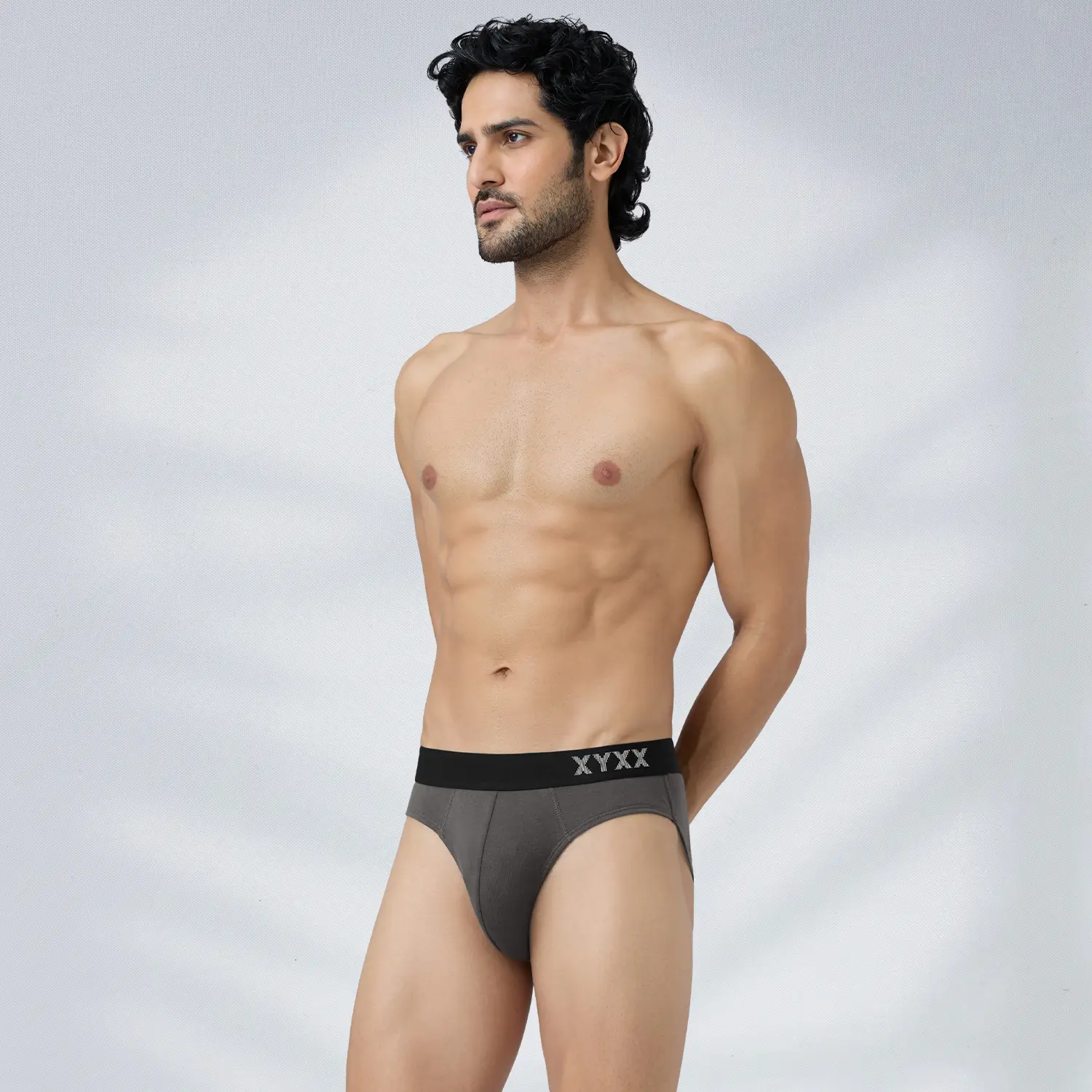Pace Cotton Rib Briefs Charcoal Grey - Image 5