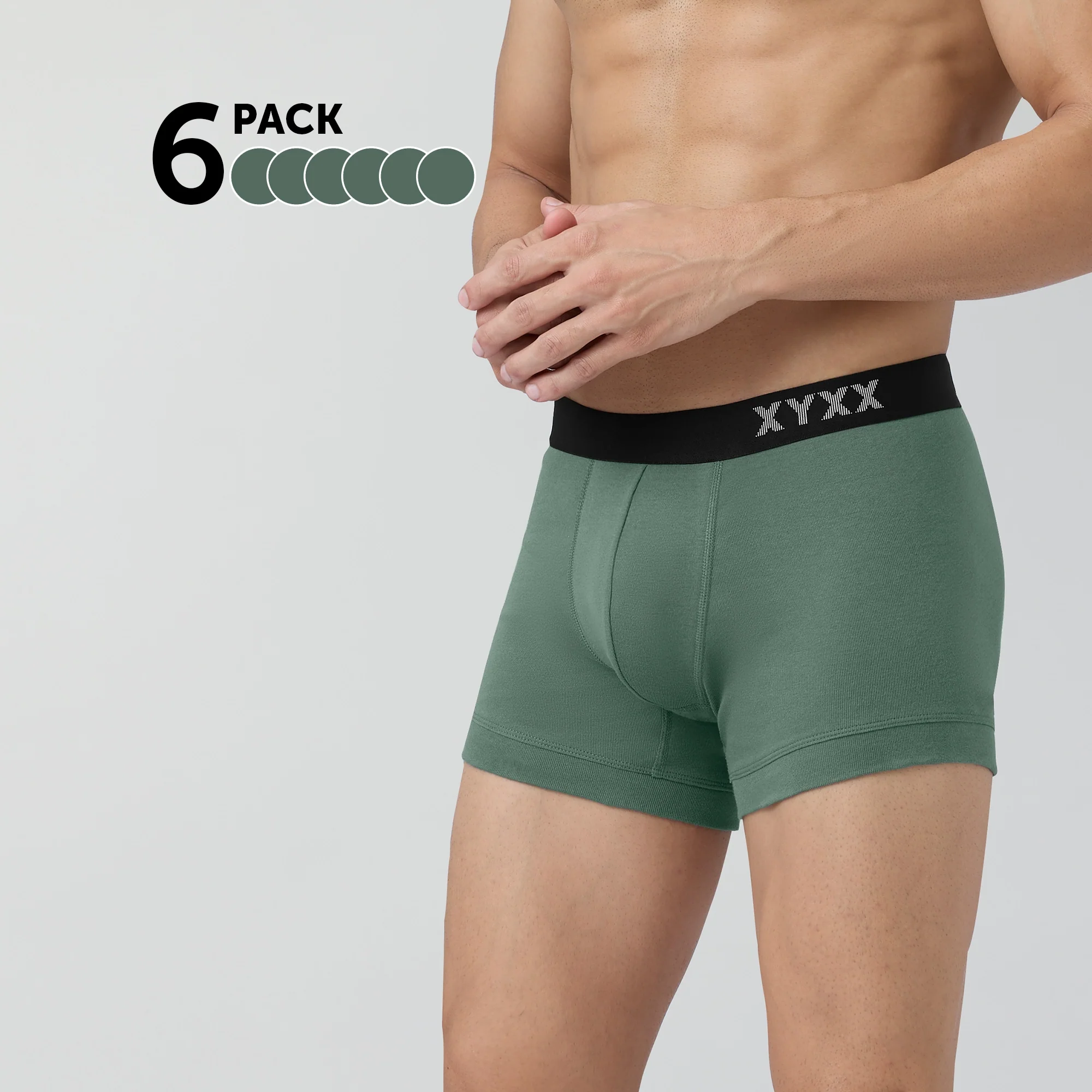 Pace Cotton Trunks Olive Geen (Pack of 6)