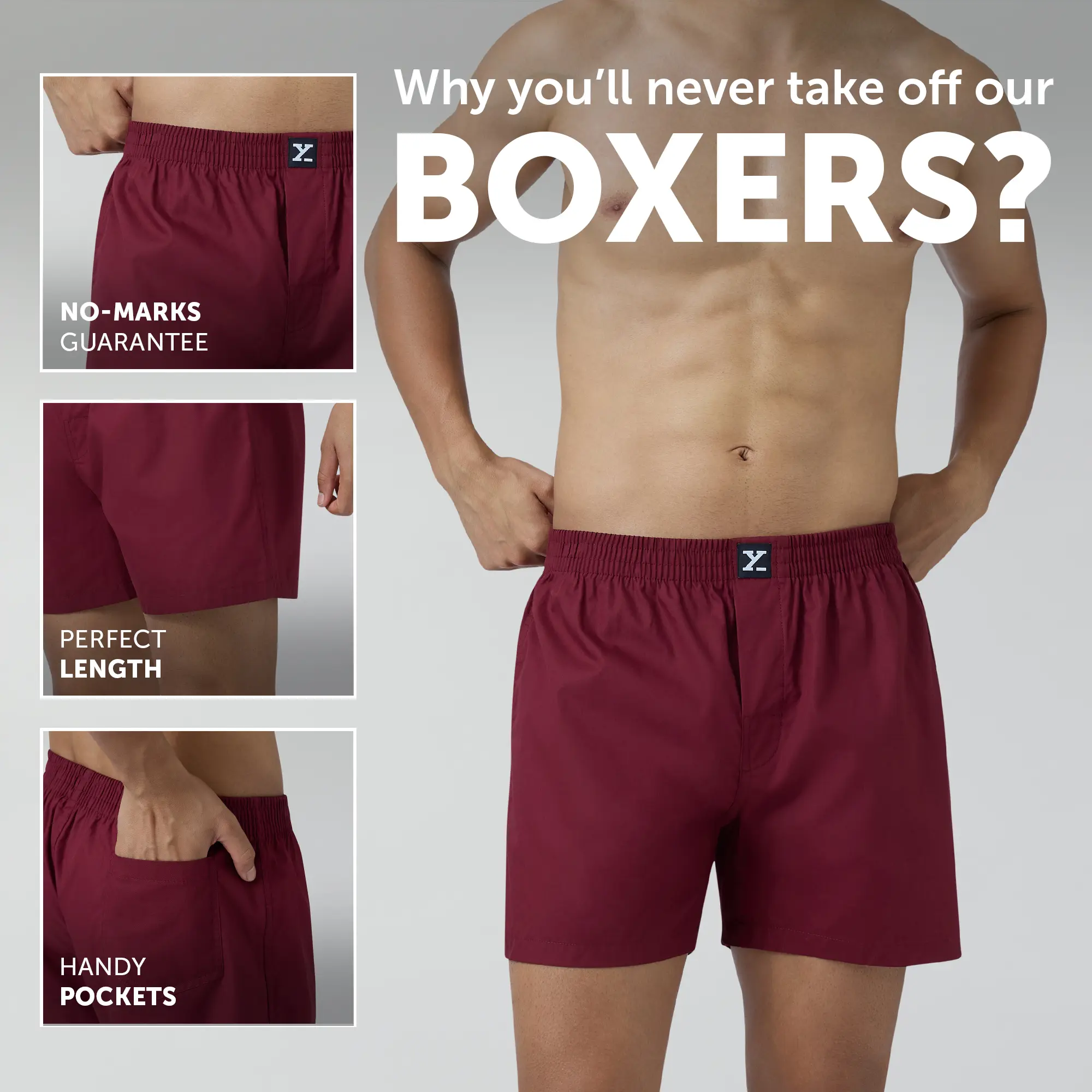 Pace Cotton Boxer Bold Burgundy - Image 2