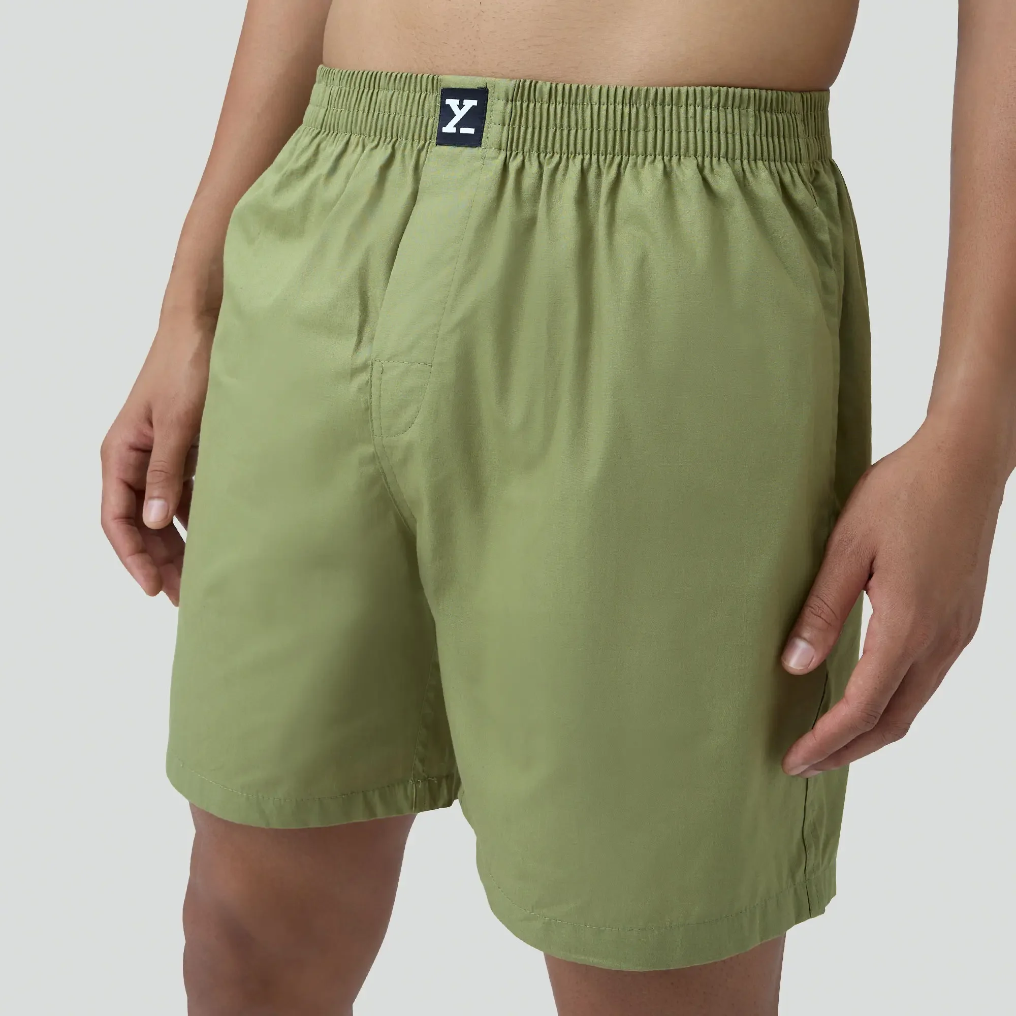 Pace Cotton Boxer Shorts Olive Green - Image 6