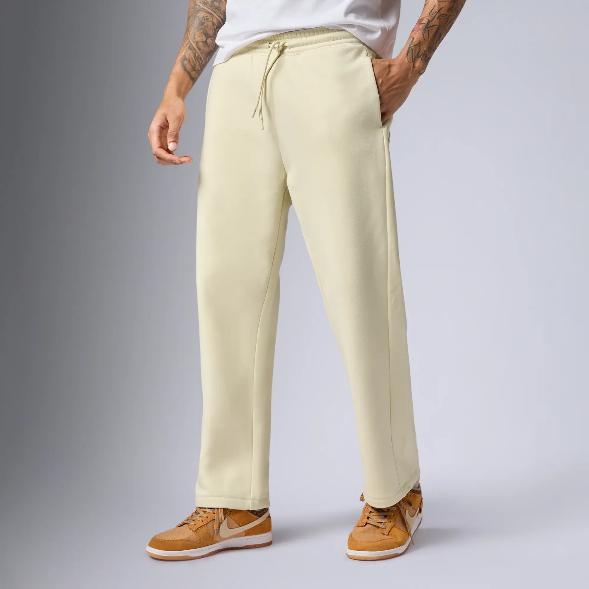 Pulse French Terry Cotton Blend Sweatpants Almond White - Image 5