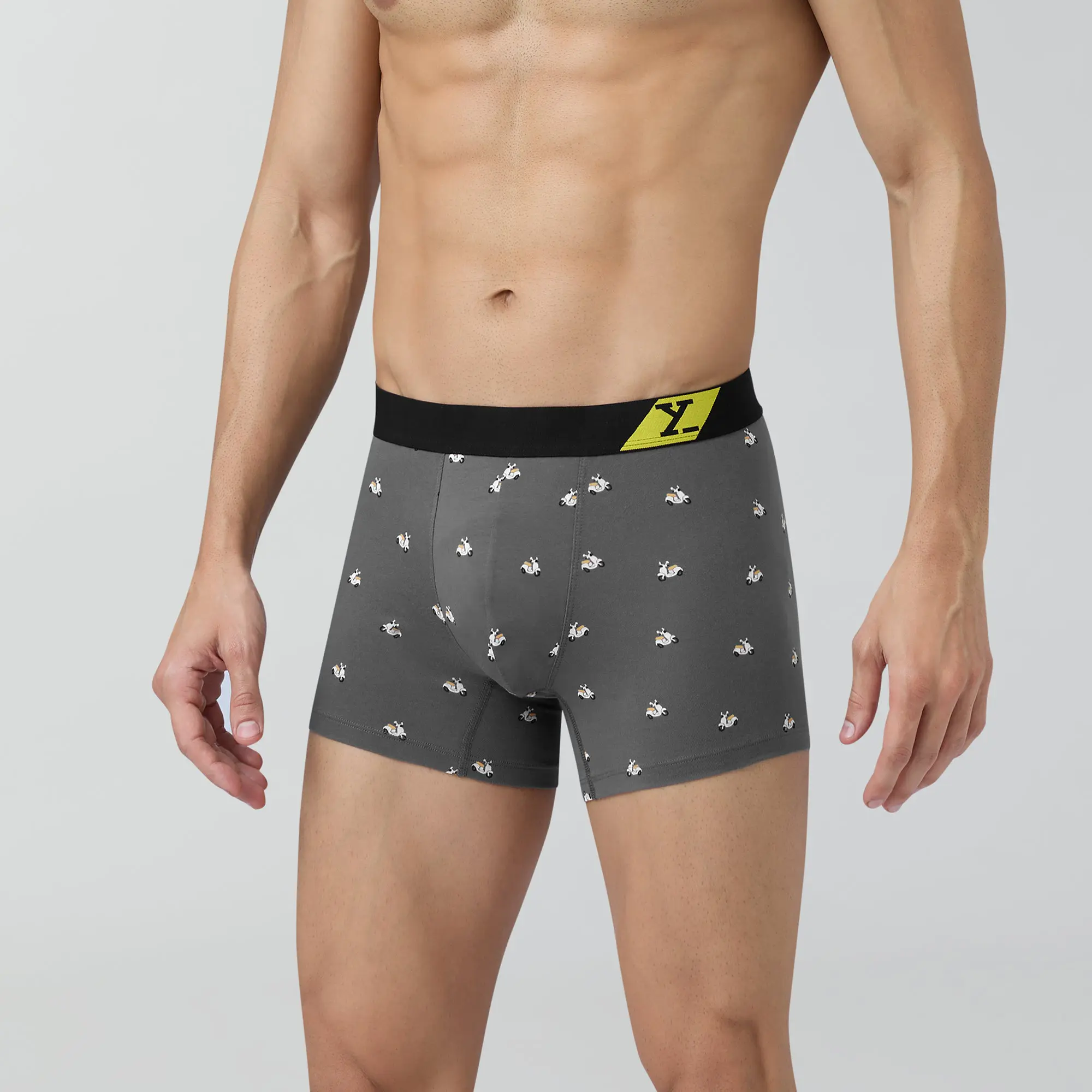 Splash Cotton Stretch Trunks Vespa Grey - Image 5