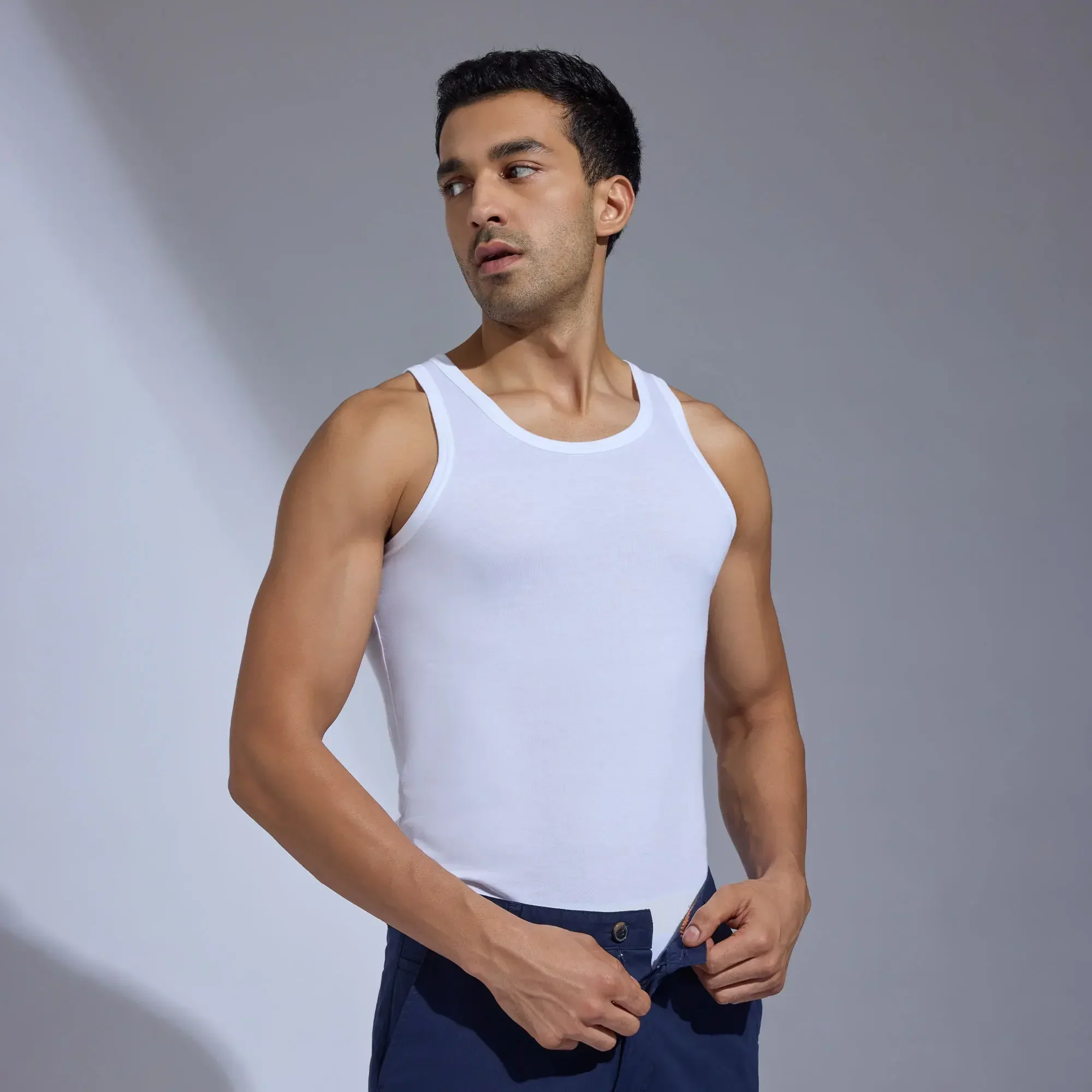 Aero Super-Soft Combed Cotton Vest Pack of 2 - Image 3