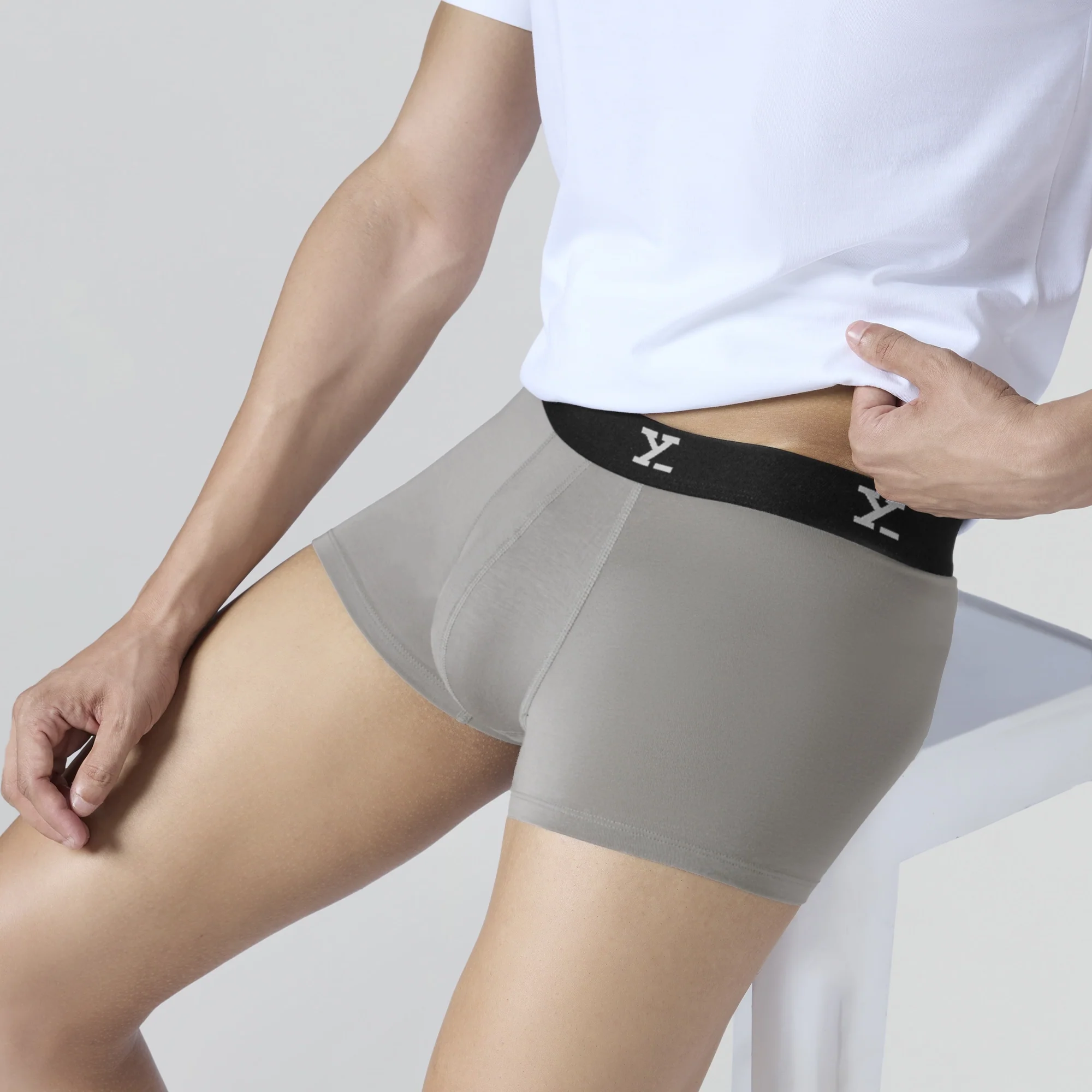 Super Combed Cotton-Modal Trunks - Ash Grey