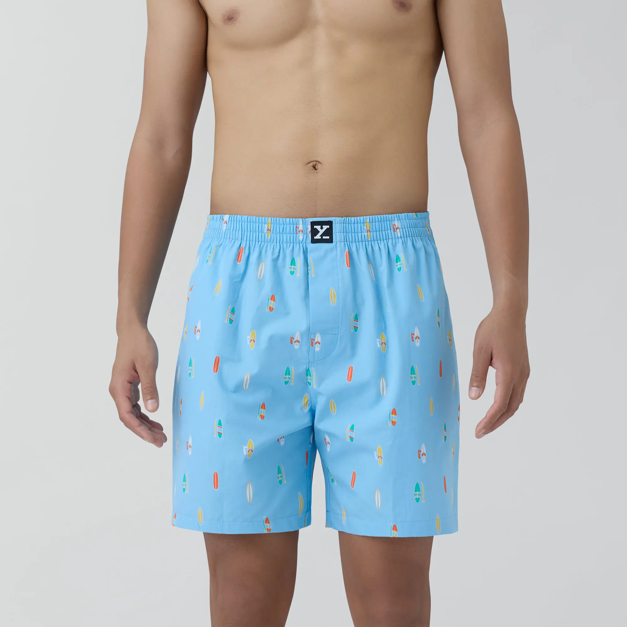 Surf Super Combed Cotton Boxer Shorts SurfBoard Blue - Image 3
