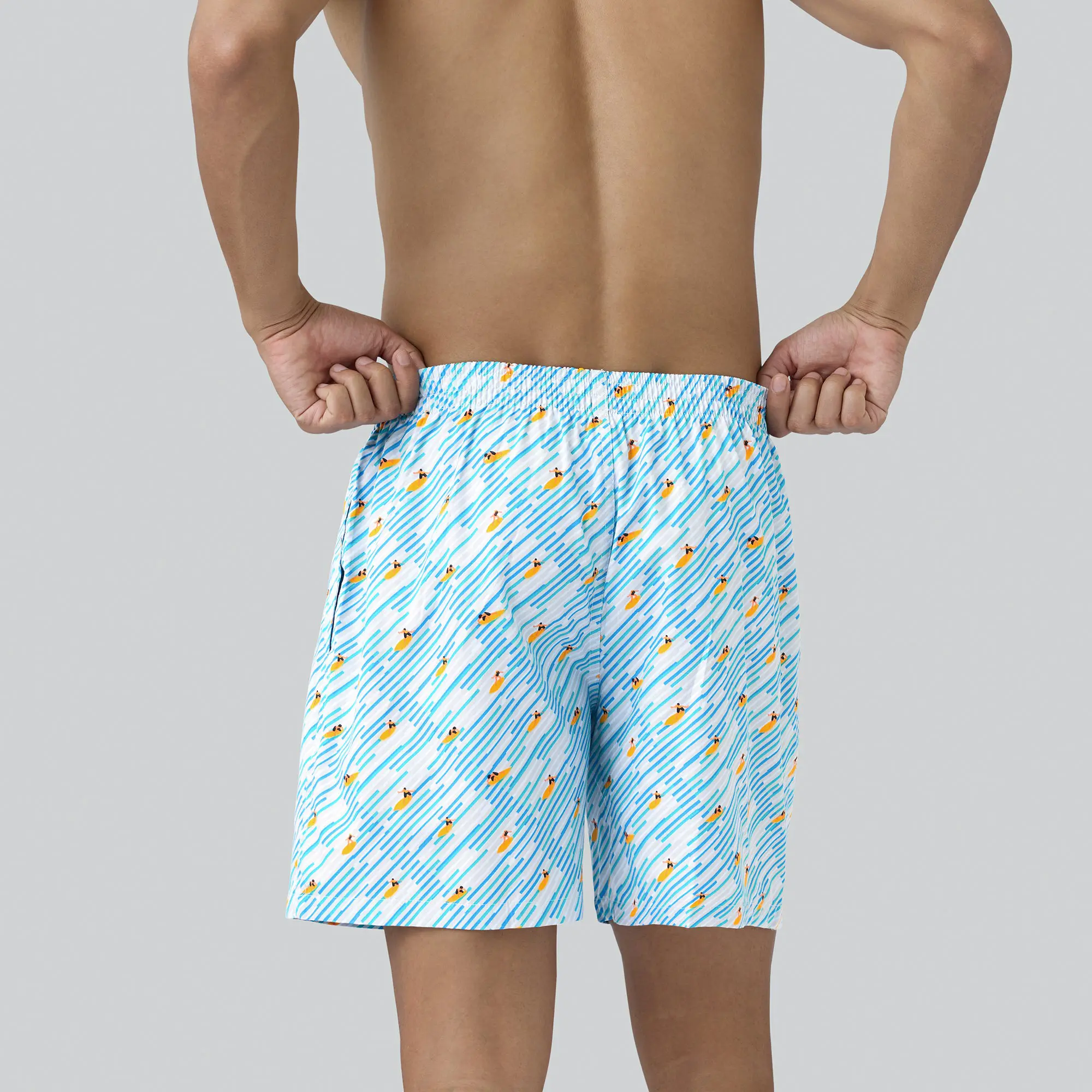 Surf Super Combed Cotton Boxer Shorts Surfing Blue - Image 5
