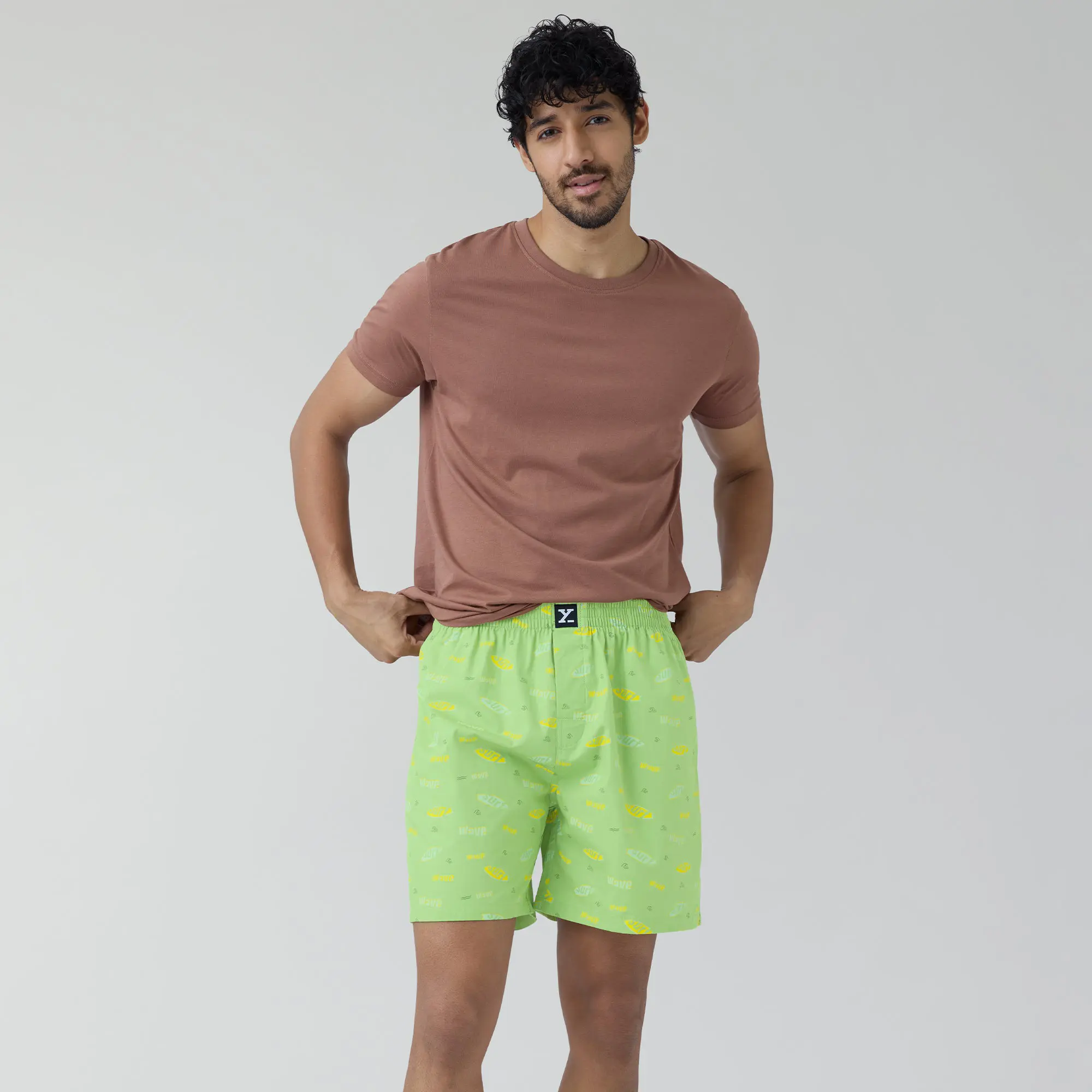 Surf Super Combed Cotton Boxer Shorts Wave Green - Image 6