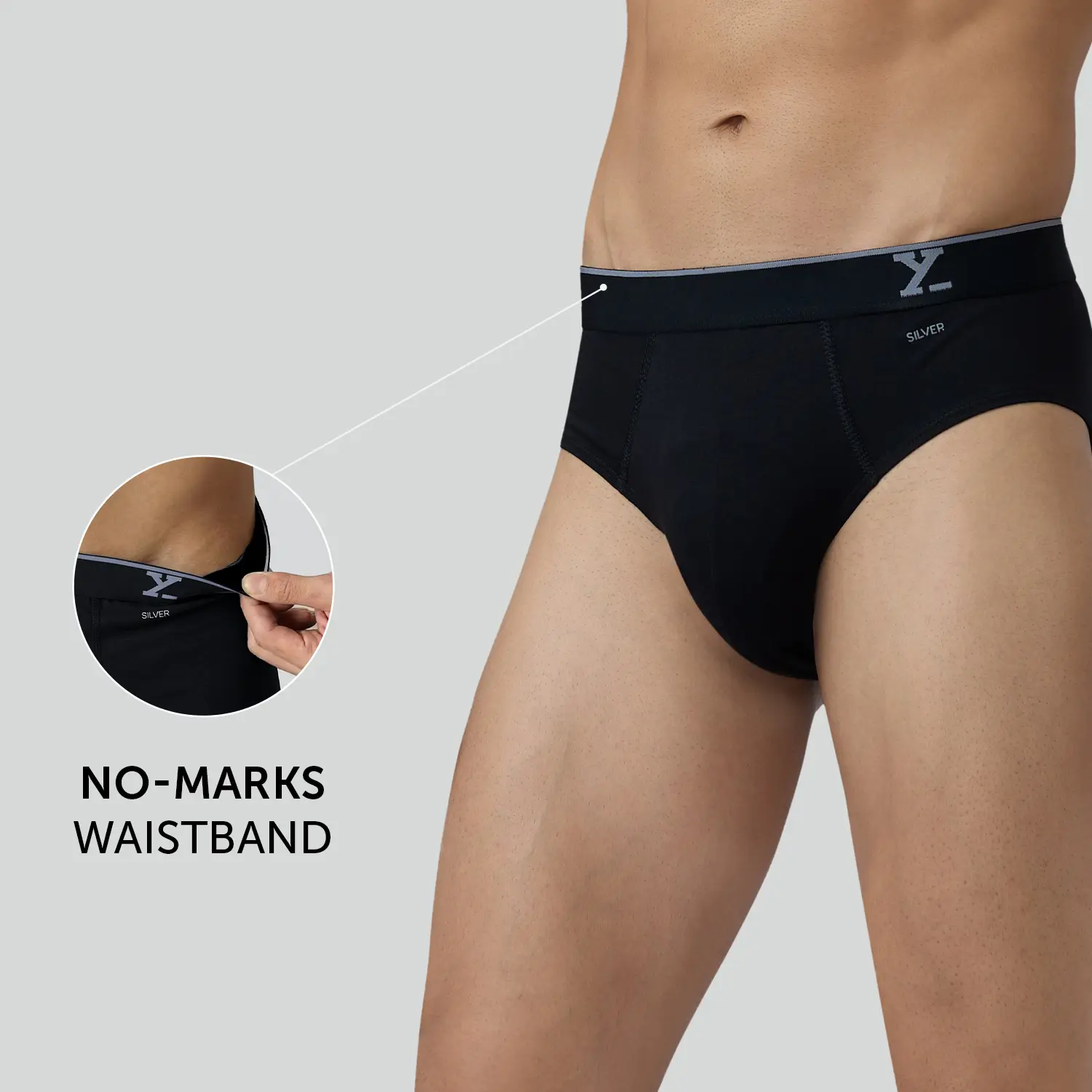 Traq Silver Cotton Briefs Black Knight - Image 4