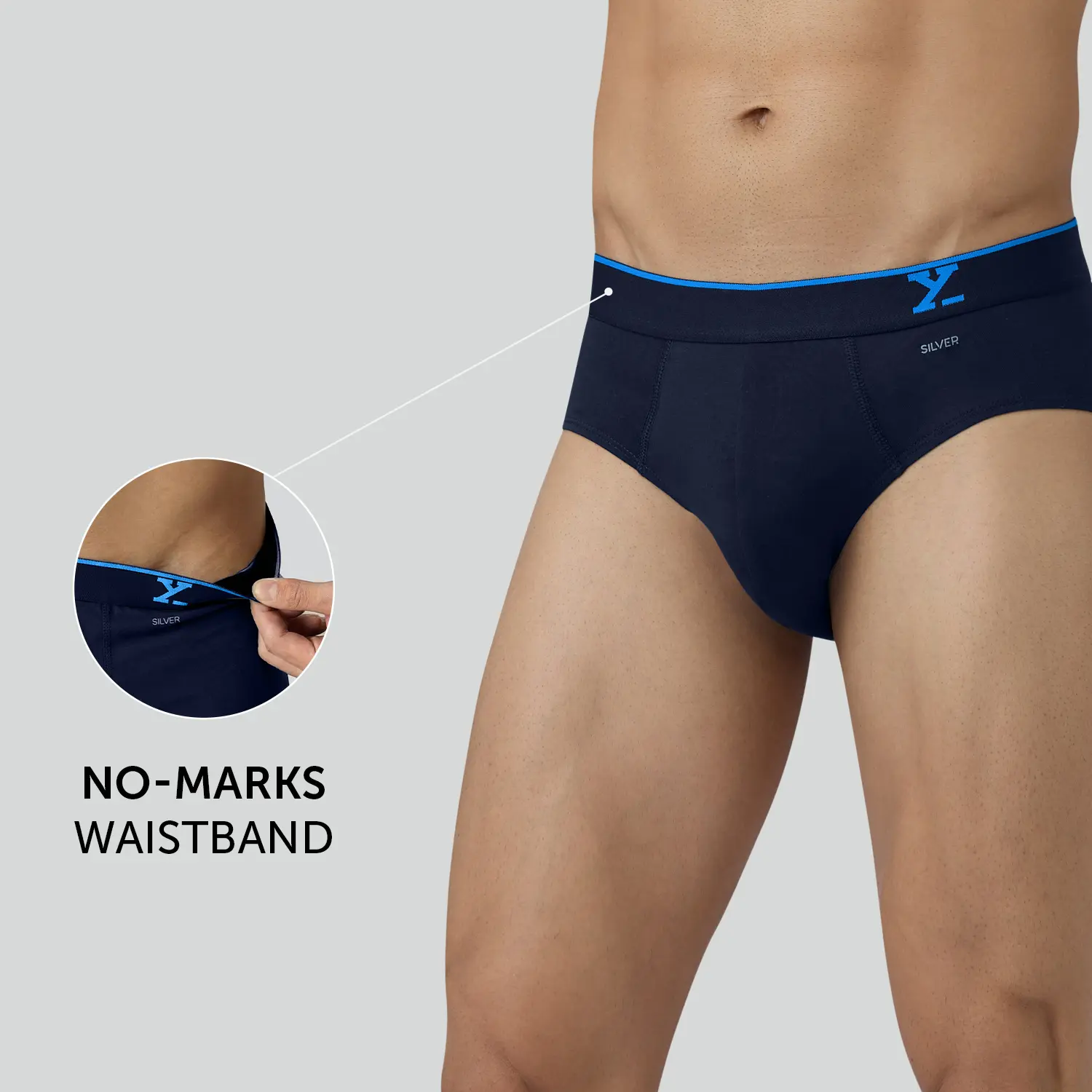 Traq Silver Cotton Briefs Midnight Blue - Image 4