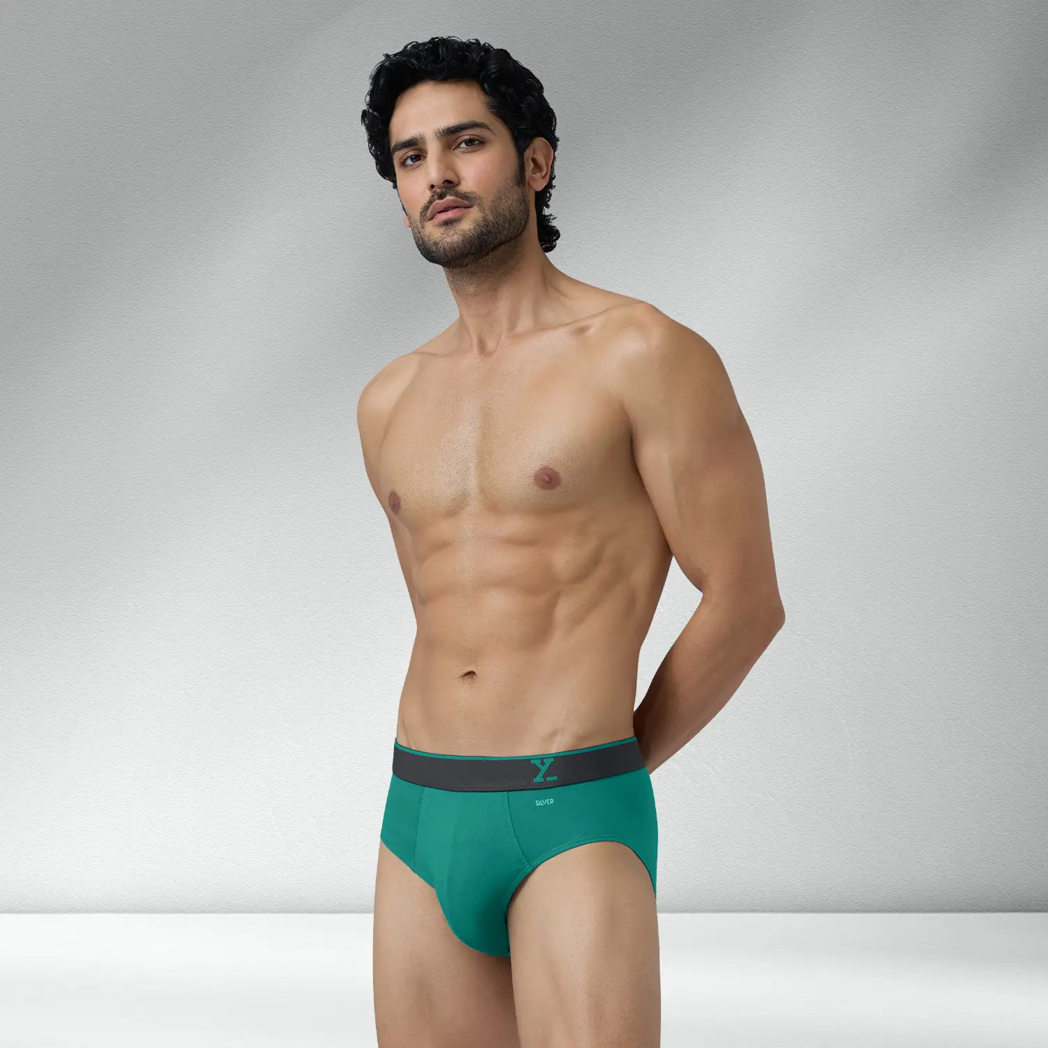 Traq Silver Cotton Briefs Aqua Green - Image 5
