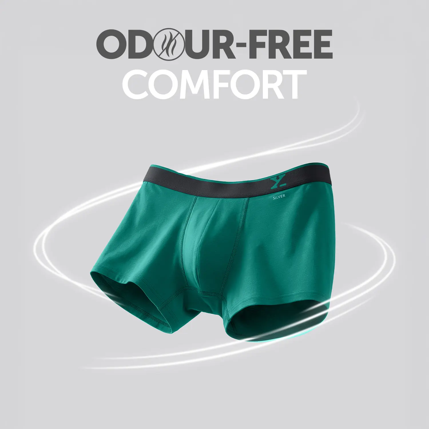 Traq Silver Cotton Trunks Aqua Green - Image 2