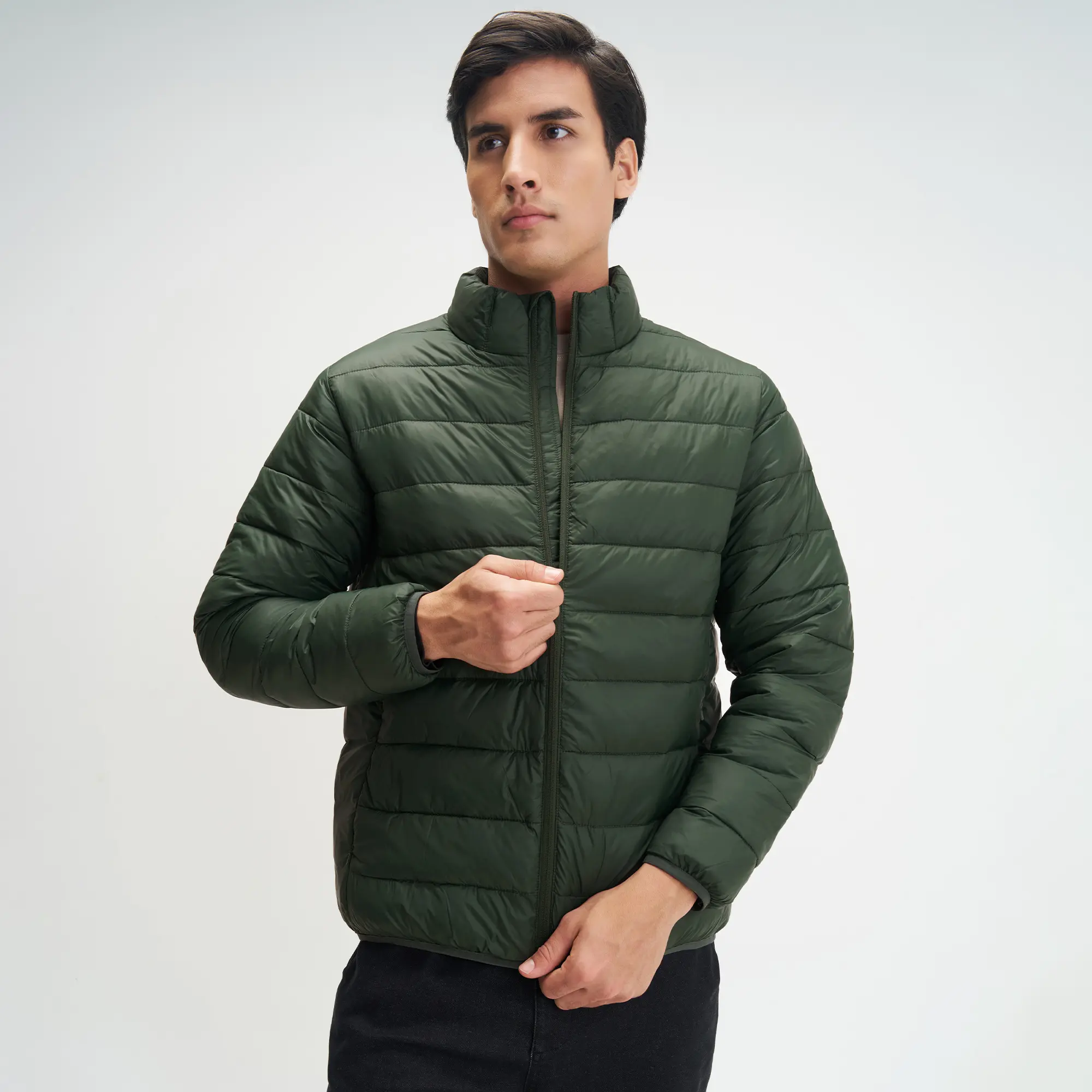 Ultra-Light Puffer Jacket - Olive Green - Image 4