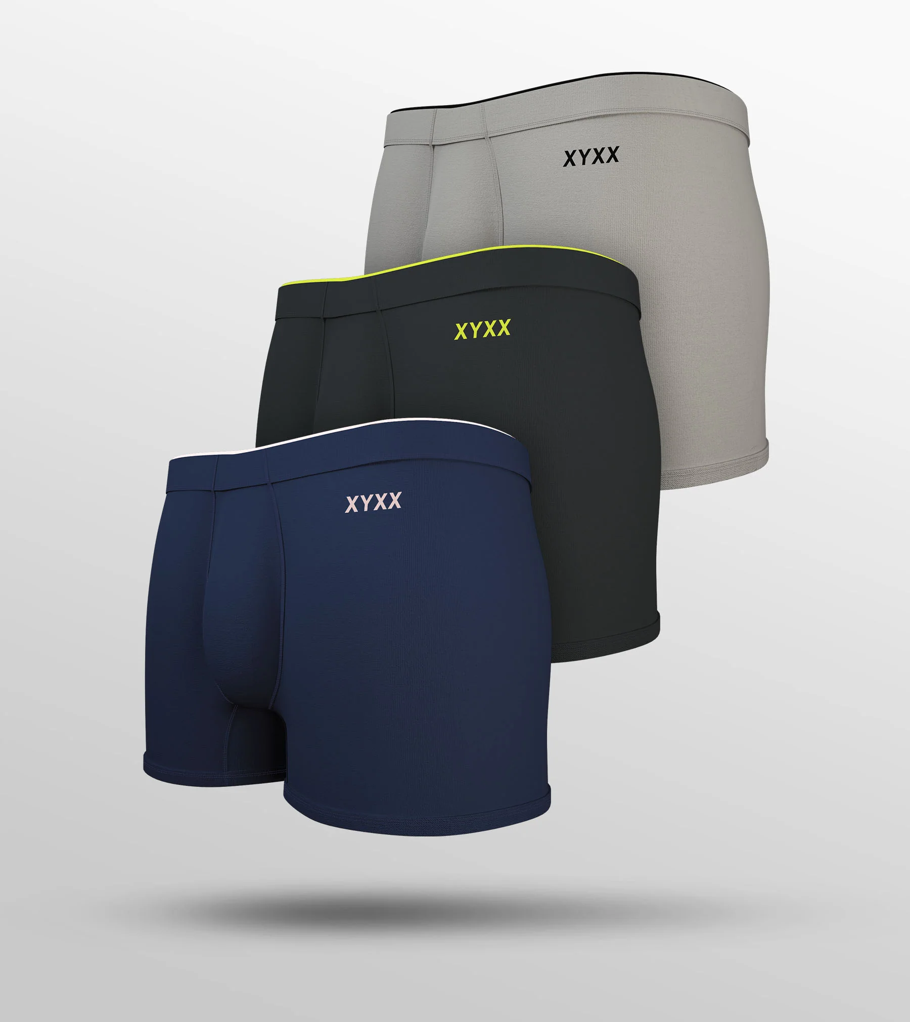 Uno Modal Trunks Pack of 3 (Blue, Grey, Light Grey)